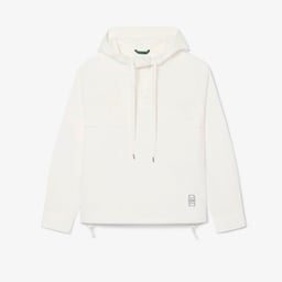 Kadın Oversize Fit Kapüşonlu Beyaz Yağmurluk Beyaz