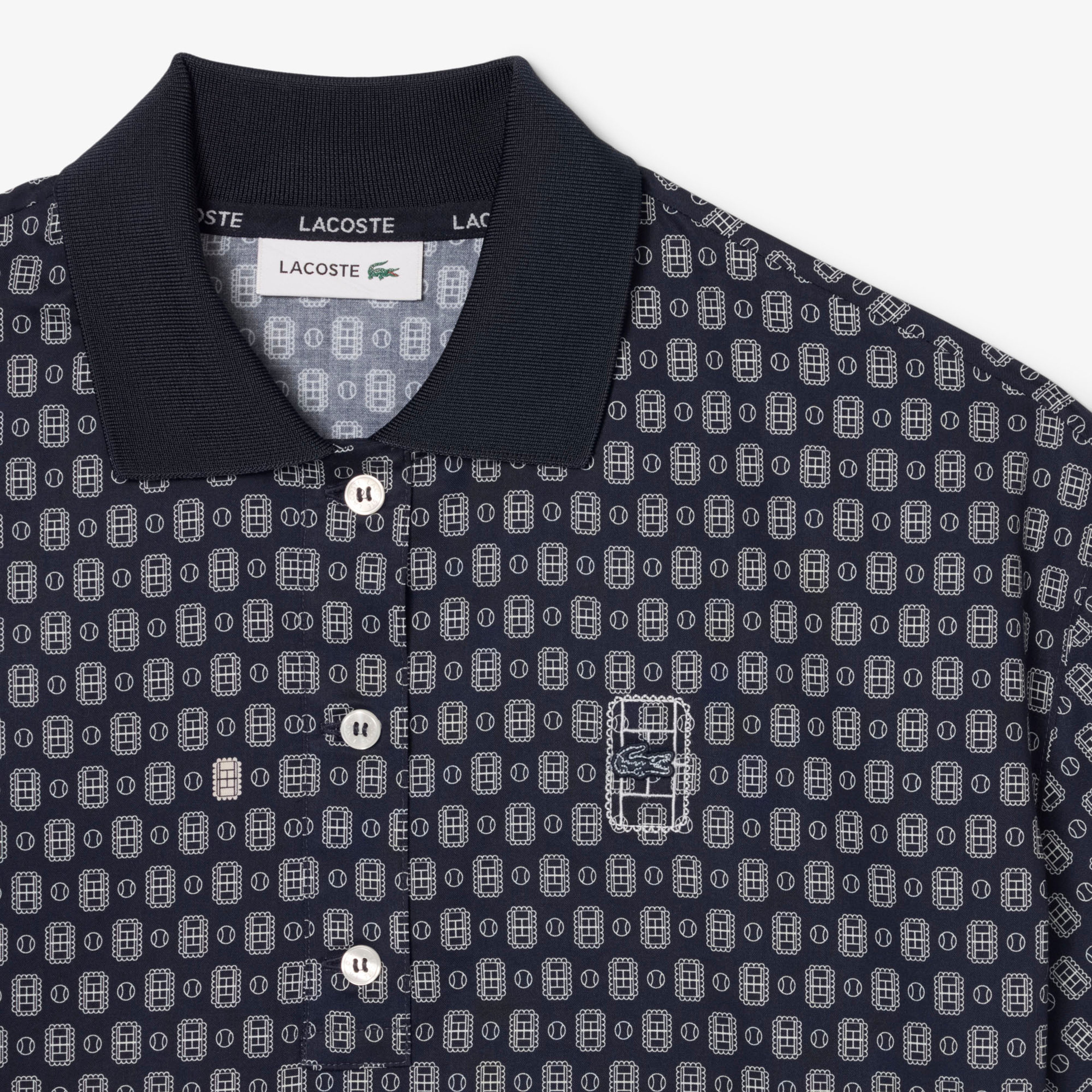 Kadın Oversize Fit Desenli Lacivert Polo