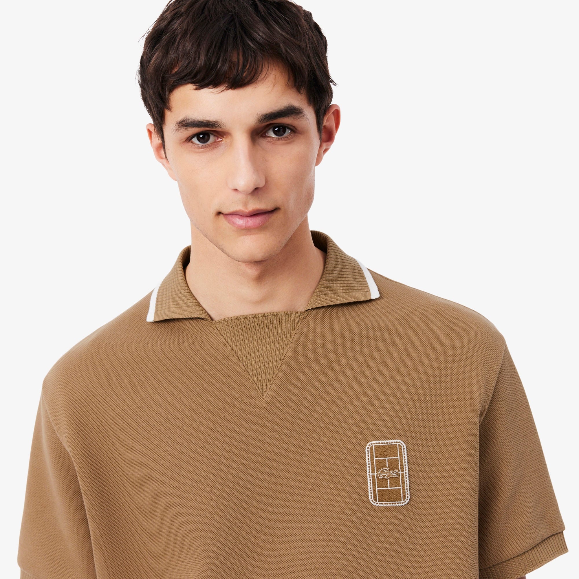Erkek Loose Fit Kahverengi Polo