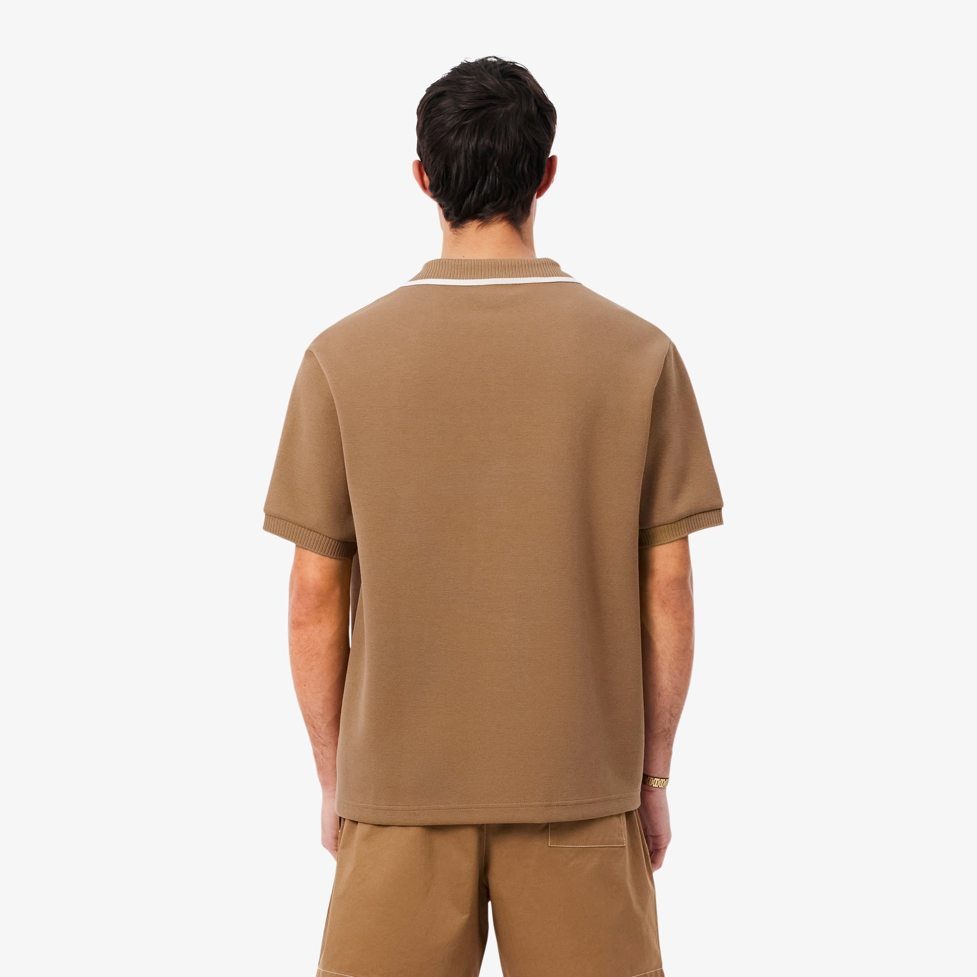 Erkek Loose Fit Kahverengi Polo
