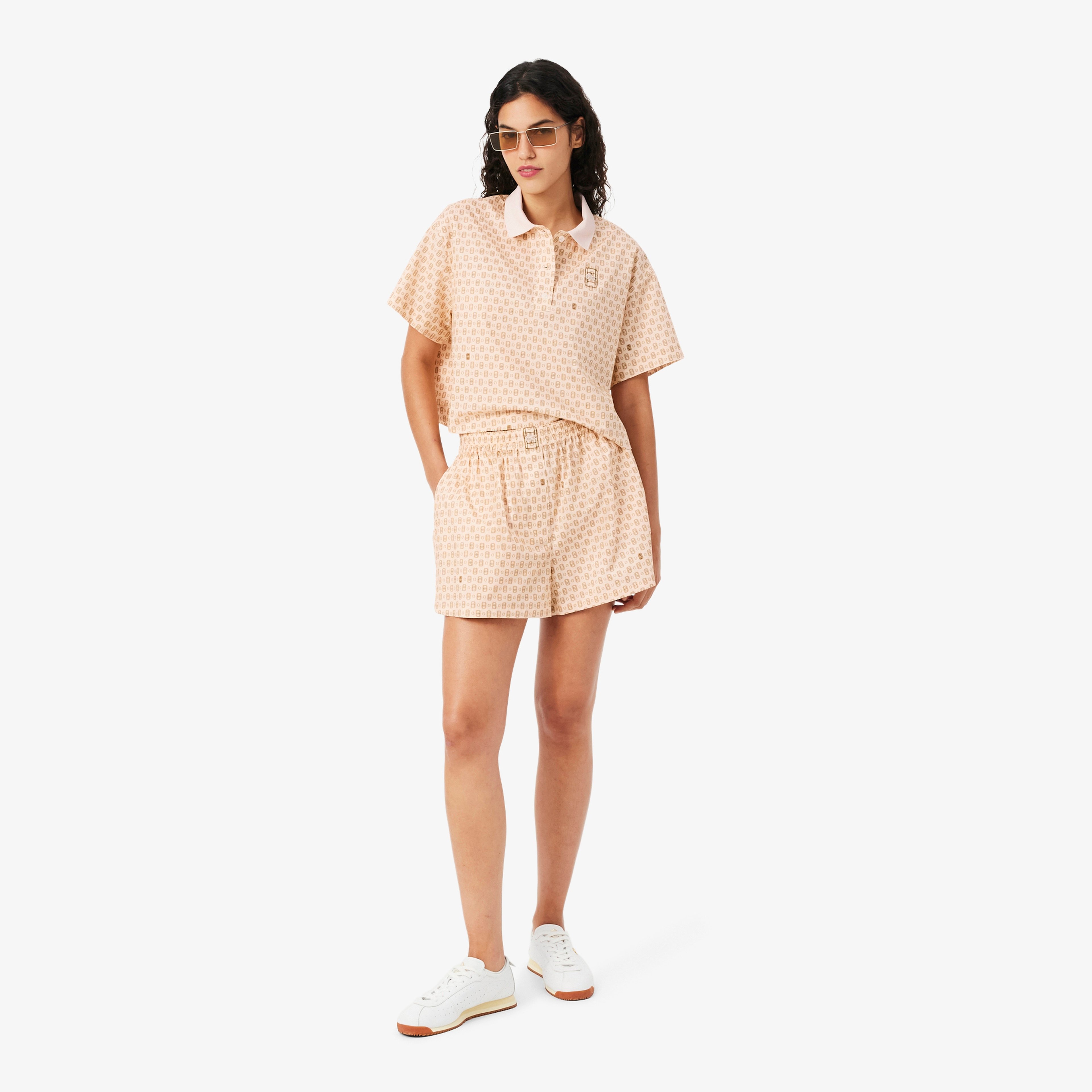 Kadın Oversize Fit Desenli Pembe Şort Kadın Oversize Fit Desenli Pembe Şort