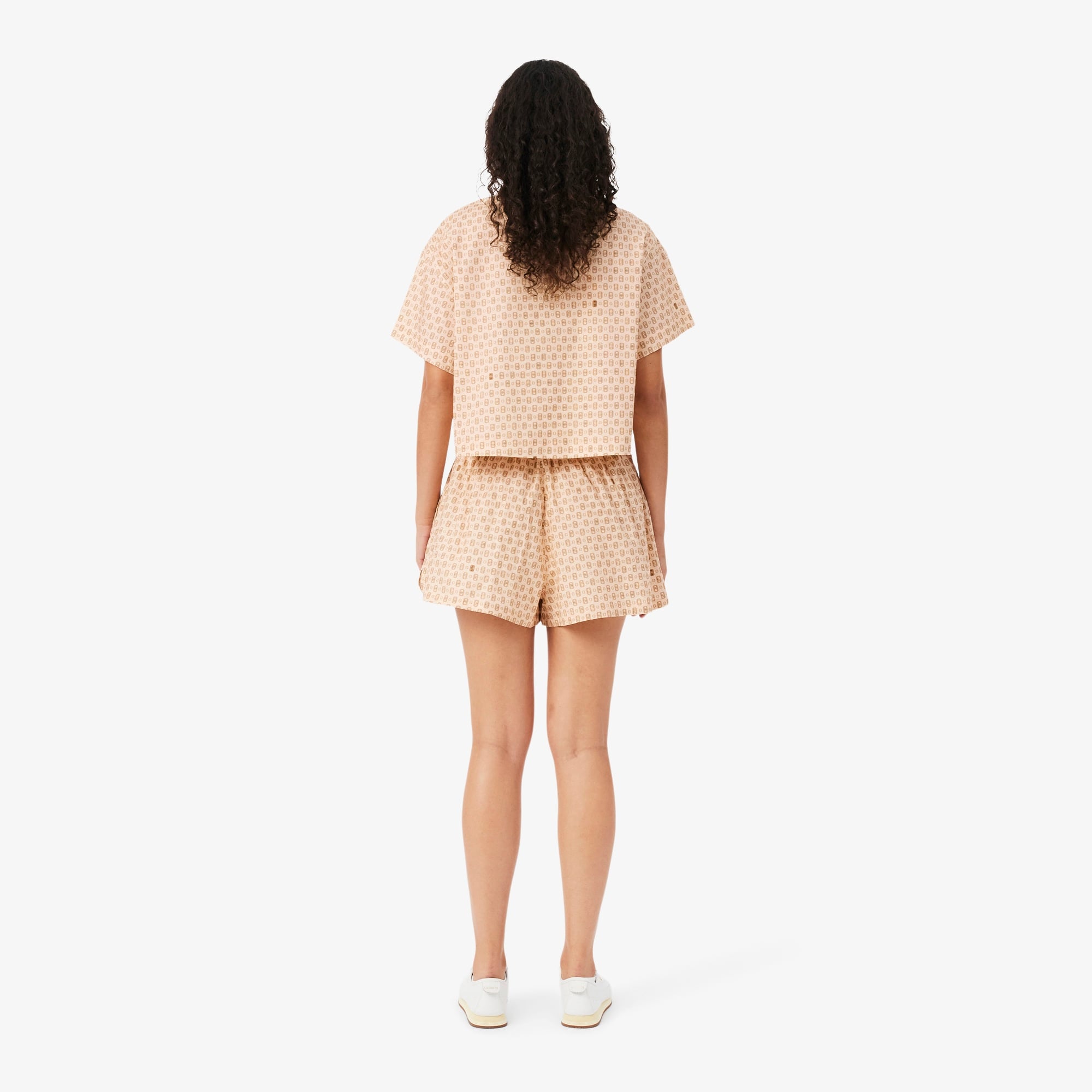 Kadın Oversize Fit Desenli Pembe Şort