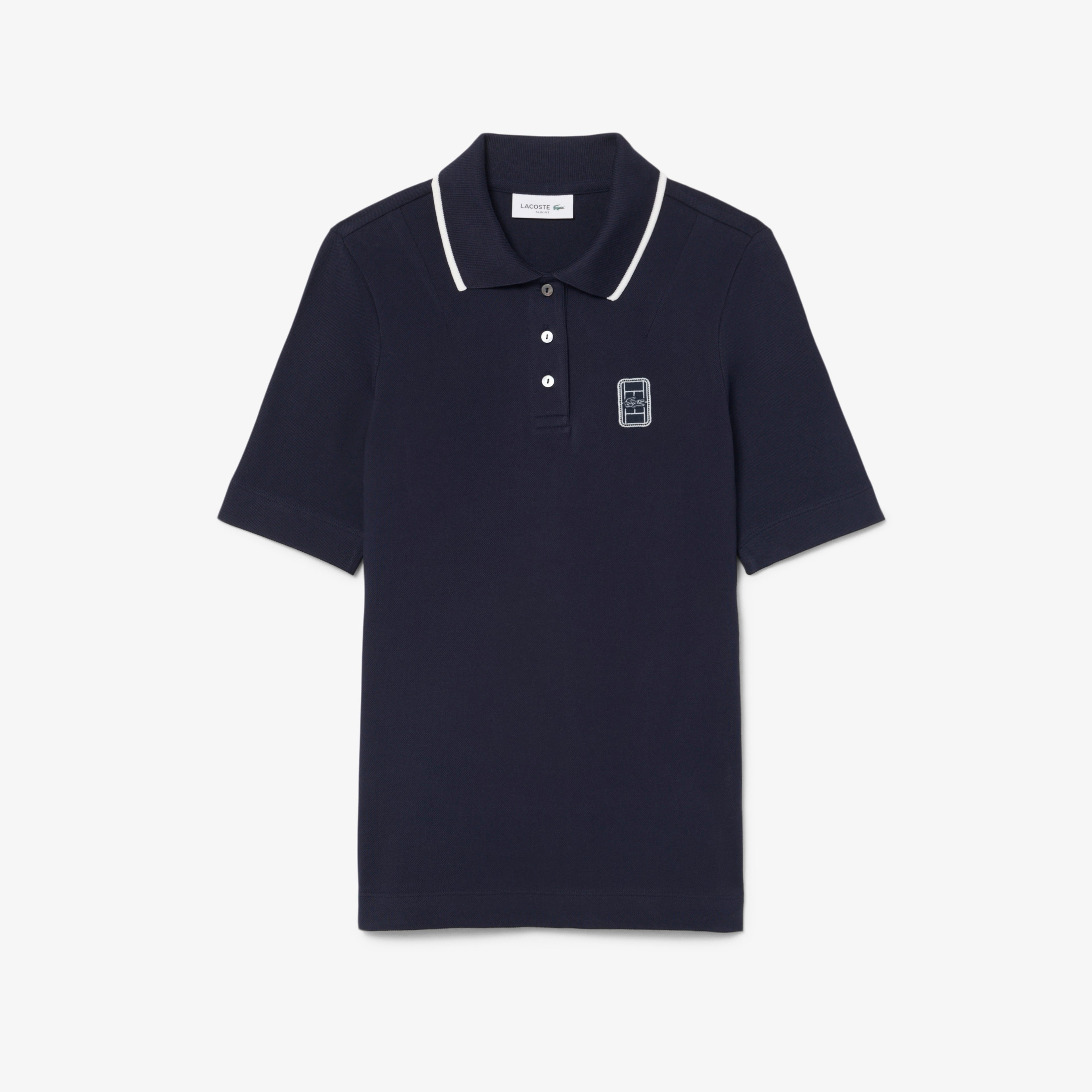 Kadın Slim Fit Lacivert Polo