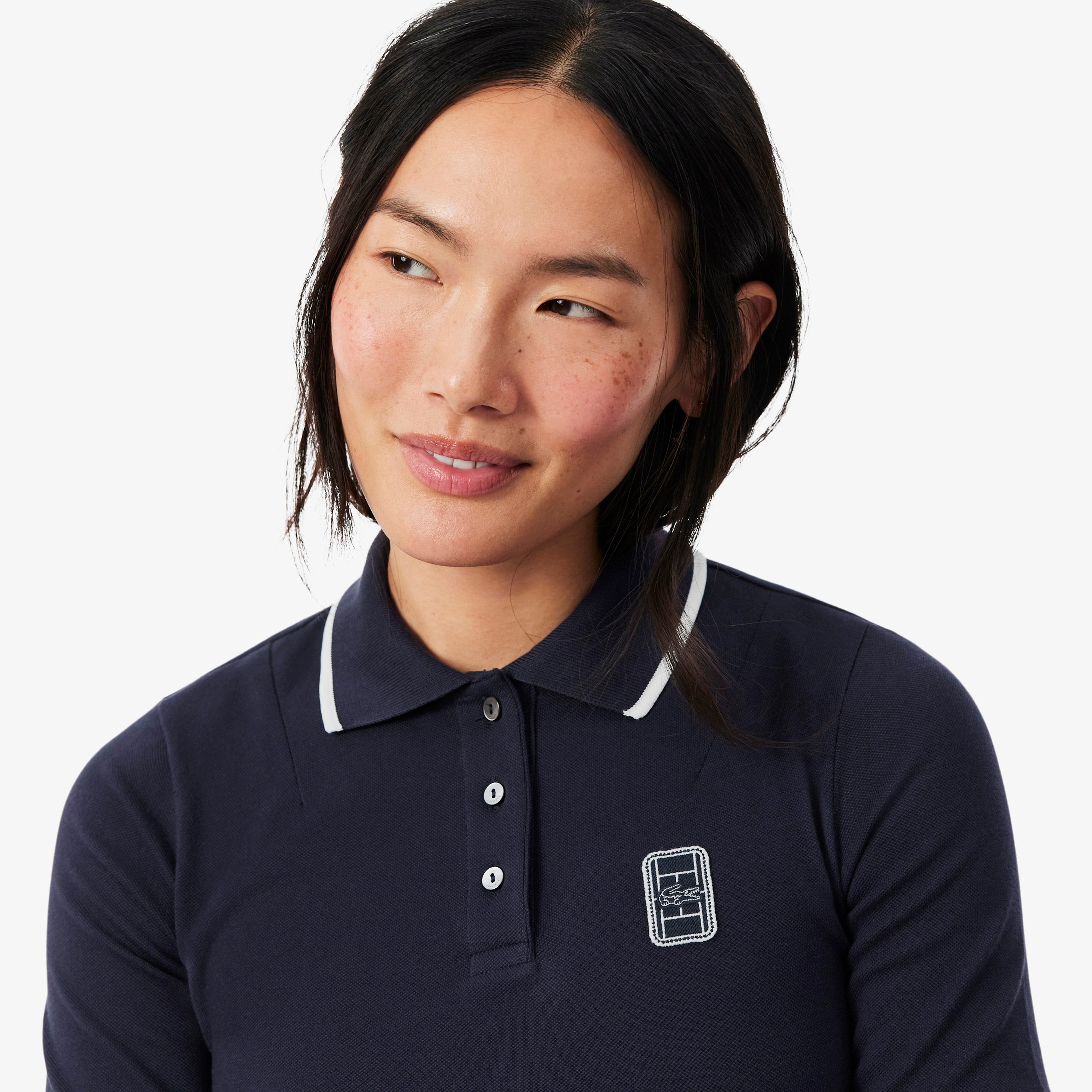 Kadın Slim Fit Lacivert Polo