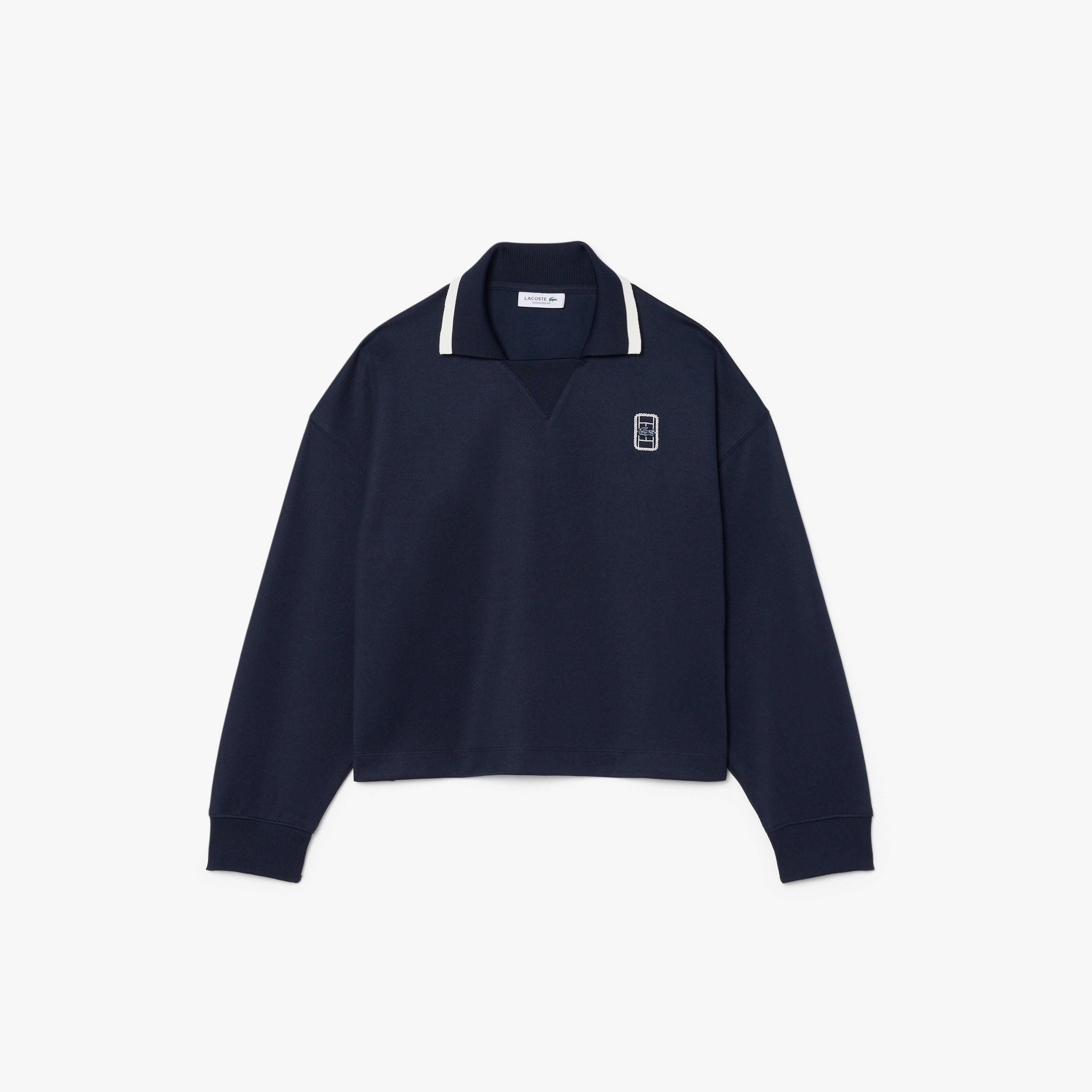 Kadın Oversize Fit Polo Yaka Lacivert Sweatshirt Kadın Oversize Fit Polo Yaka Lacivert Sweatshirt