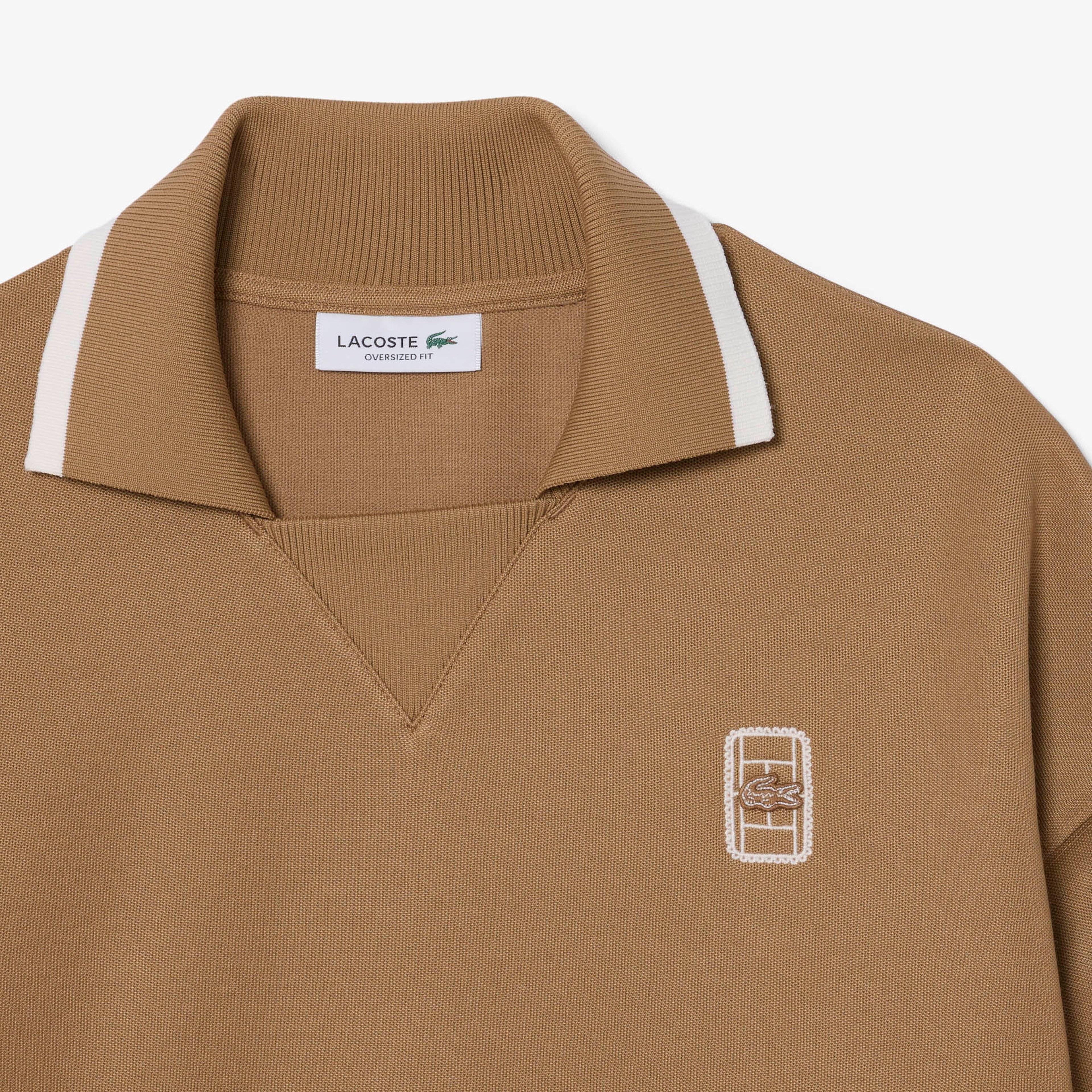 Kadın Oversize Fit Polo Yaka Kahverengi Sweatshirt Kadın Oversize Fit Polo Yaka Kahverengi Sweatshirt