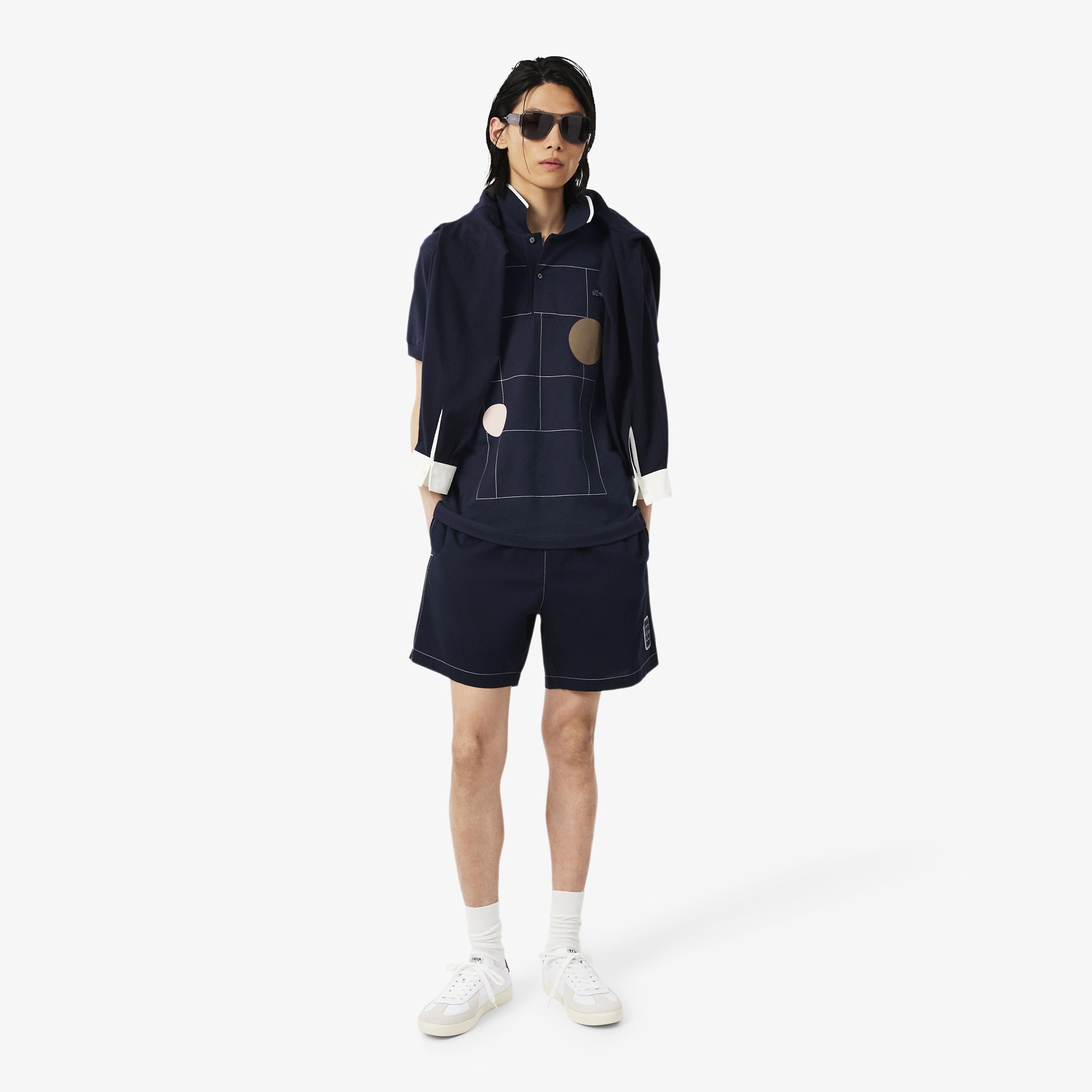 Erkek Classic Fit Baskılı Lacivert Polo