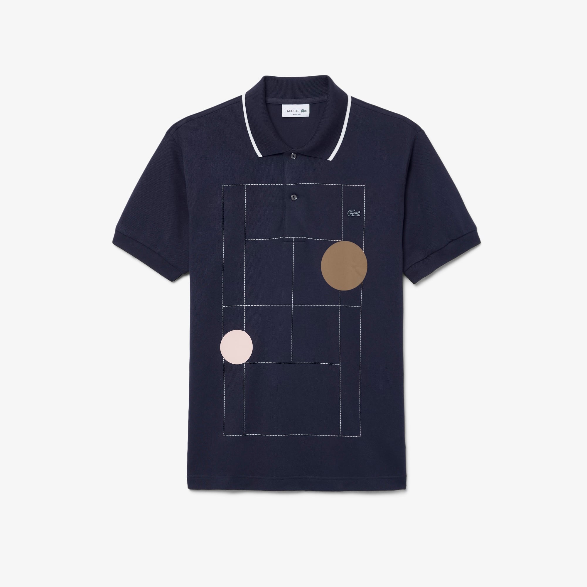 Erkek Classic Fit Baskılı Lacivert Polo