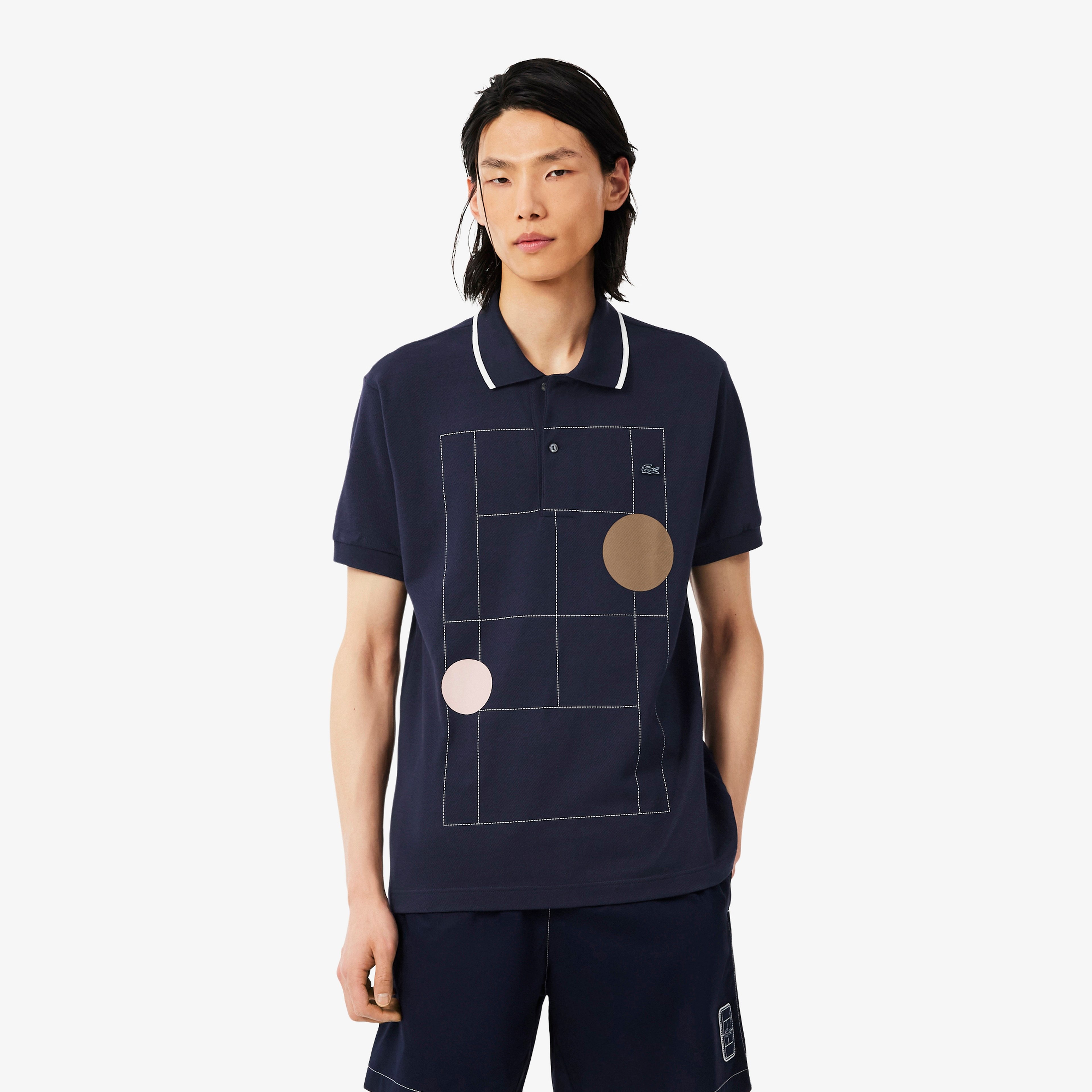 Erkek Classic Fit Baskılı Lacivert Polo Erkek Classic Fit Baskılı Lacivert Polo