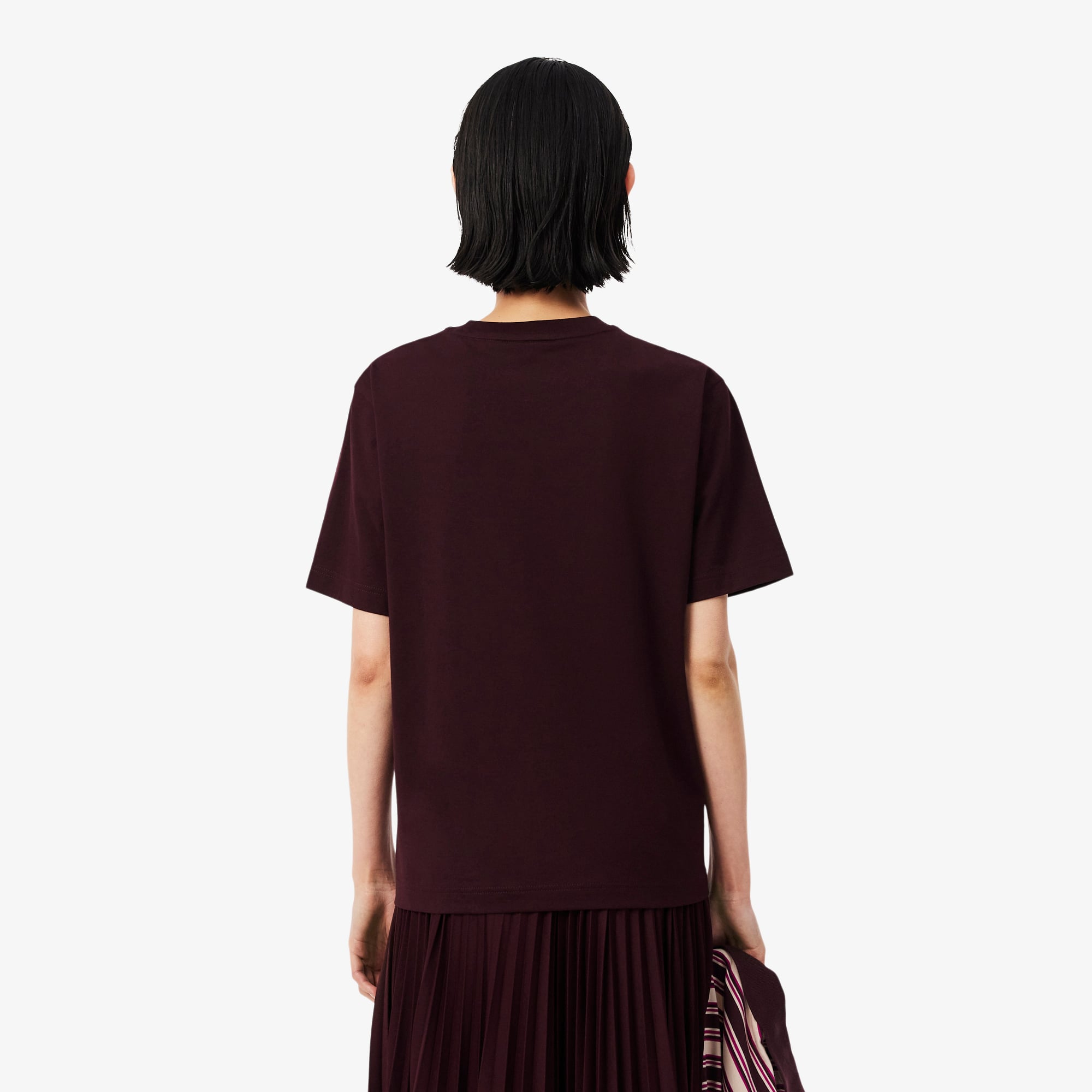 Kadın Relaxed Fit Bisiklet Yaka Bordo T-Shirt Kadın Relaxed Fit Bisiklet Yaka Bordo T-Shirt