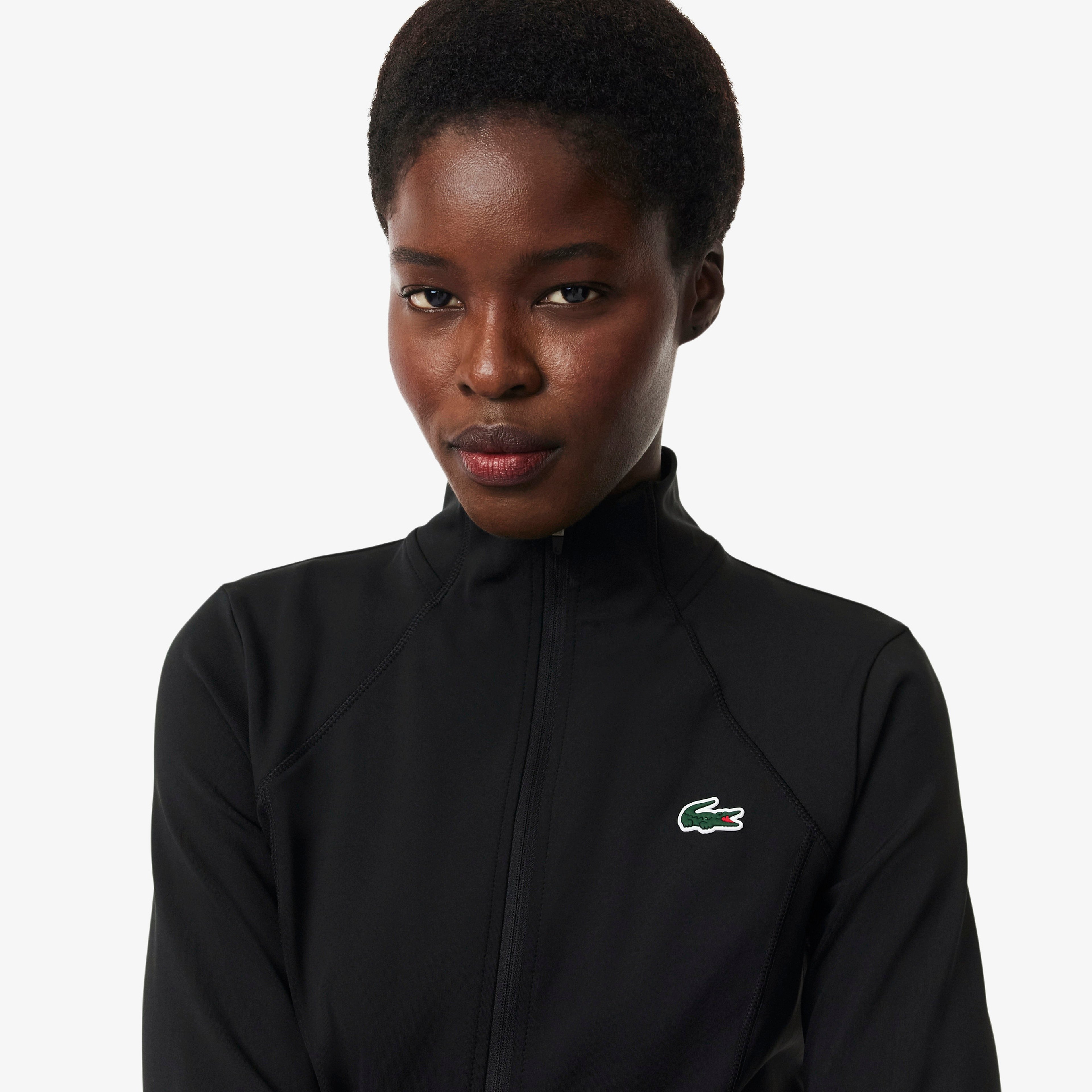 Kadın Slim Fit Fermuarlı Siyah Sweatshirt Kadın Slim Fit Fermuarlı Siyah Sweatshirt