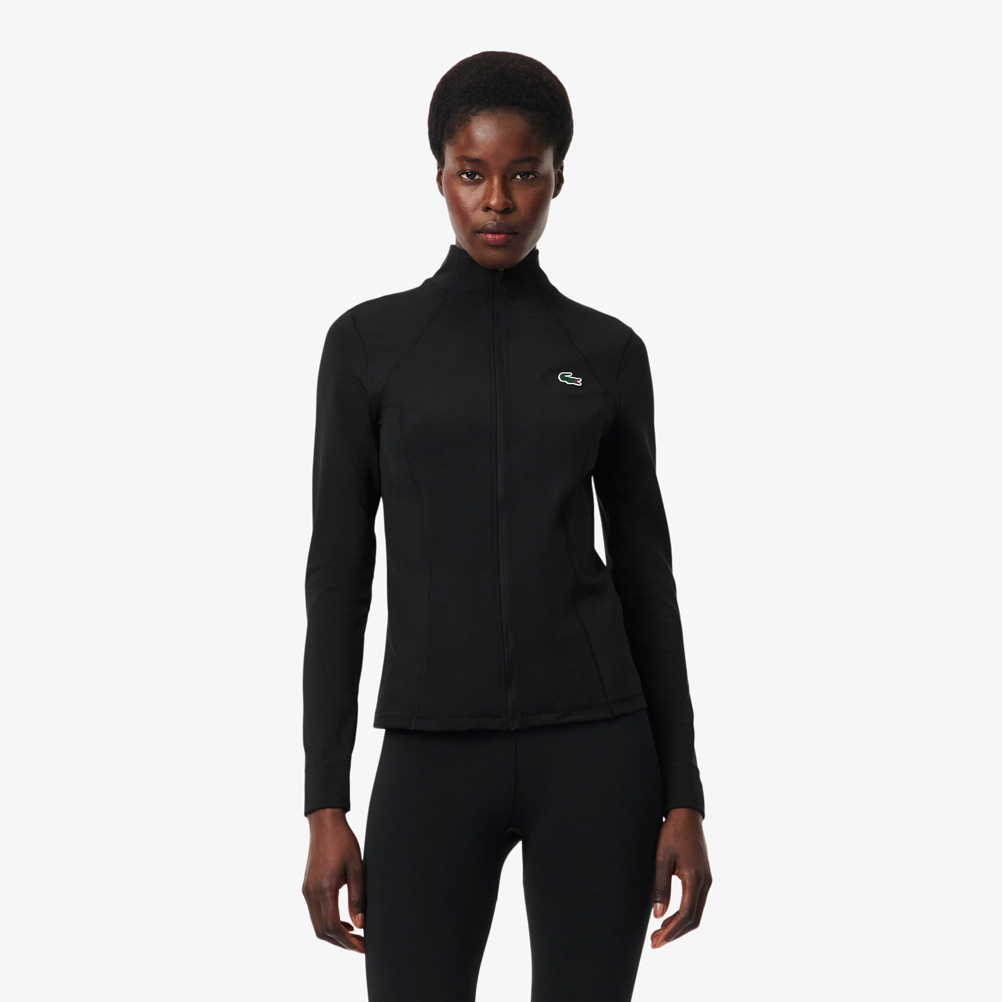Kadın Slim Fit Fermuarlı Siyah Sweatshirt