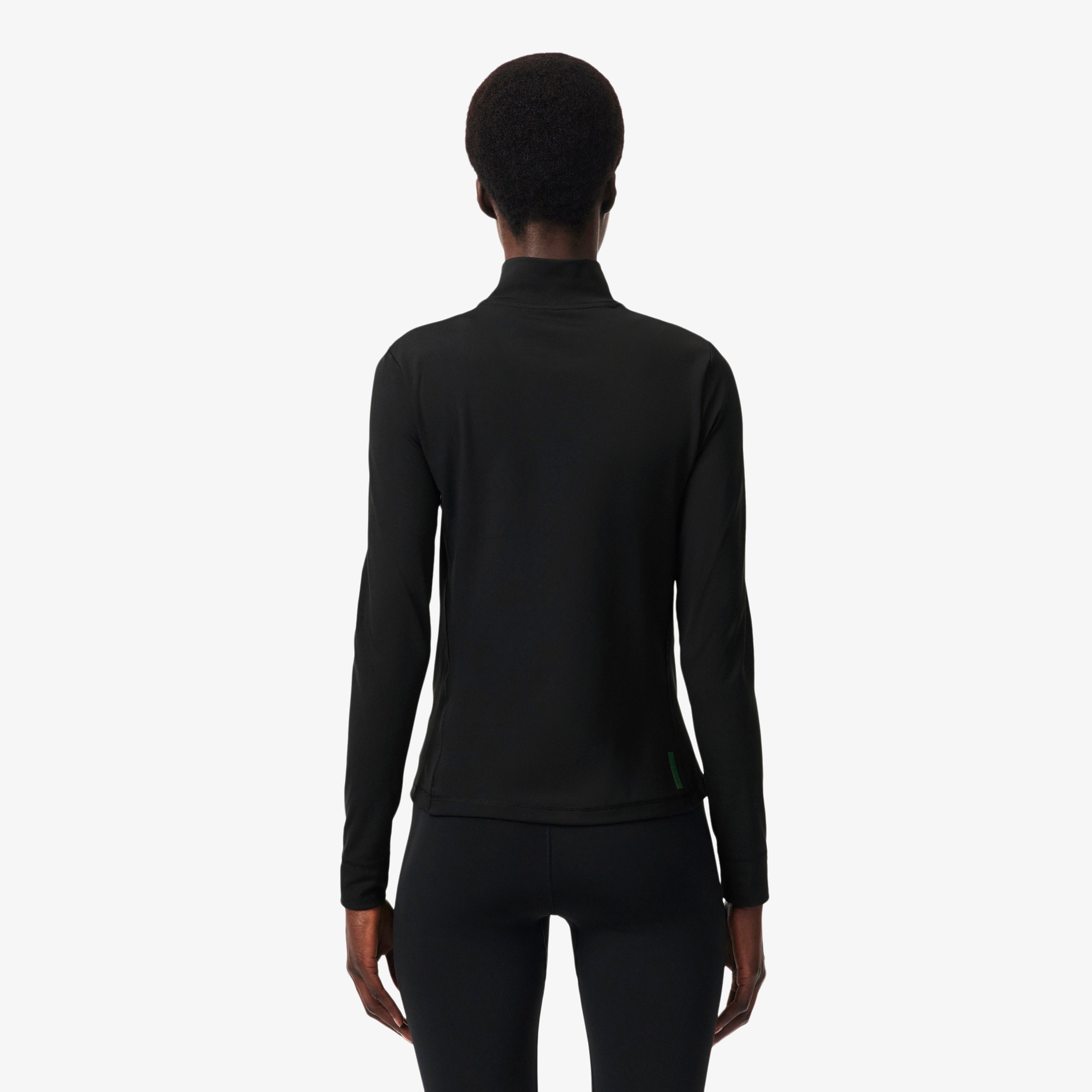 Kadın Slim Fit Fermuarlı Siyah Sweatshirt Kadın Slim Fit Fermuarlı Siyah Sweatshirt
