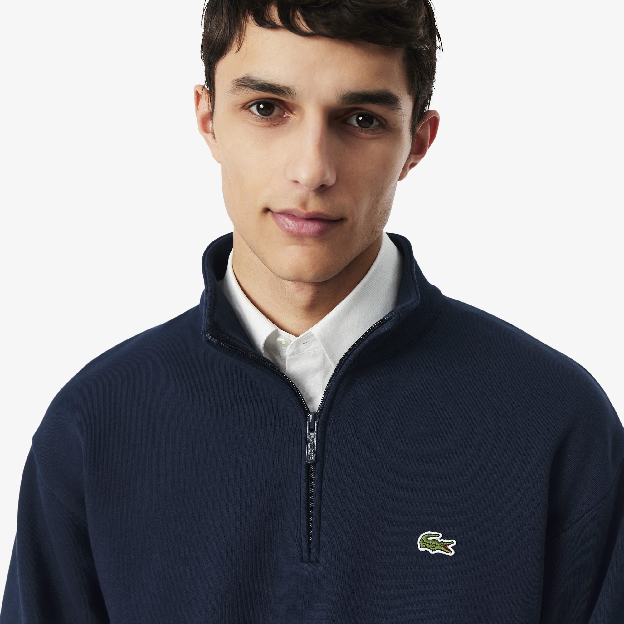 Erkek Classic Fit Yarım Fermuarlı Lacivert Sweatshirt