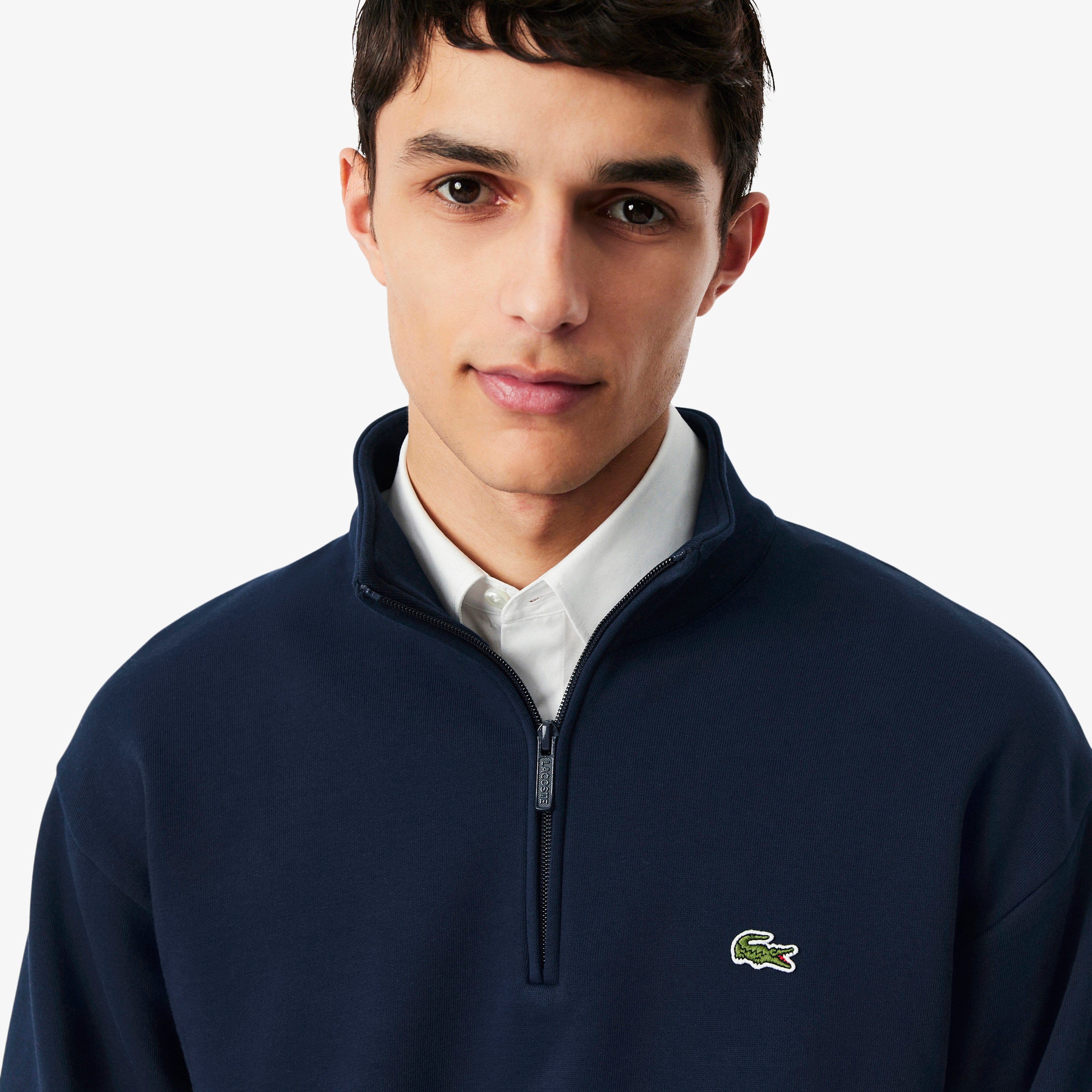 Erkek Classic Fit Yarım Fermuarlı Lacivert Sweatshirt Erkek Classic Fit Yarım Fermuarlı Lacivert Sweatshirt