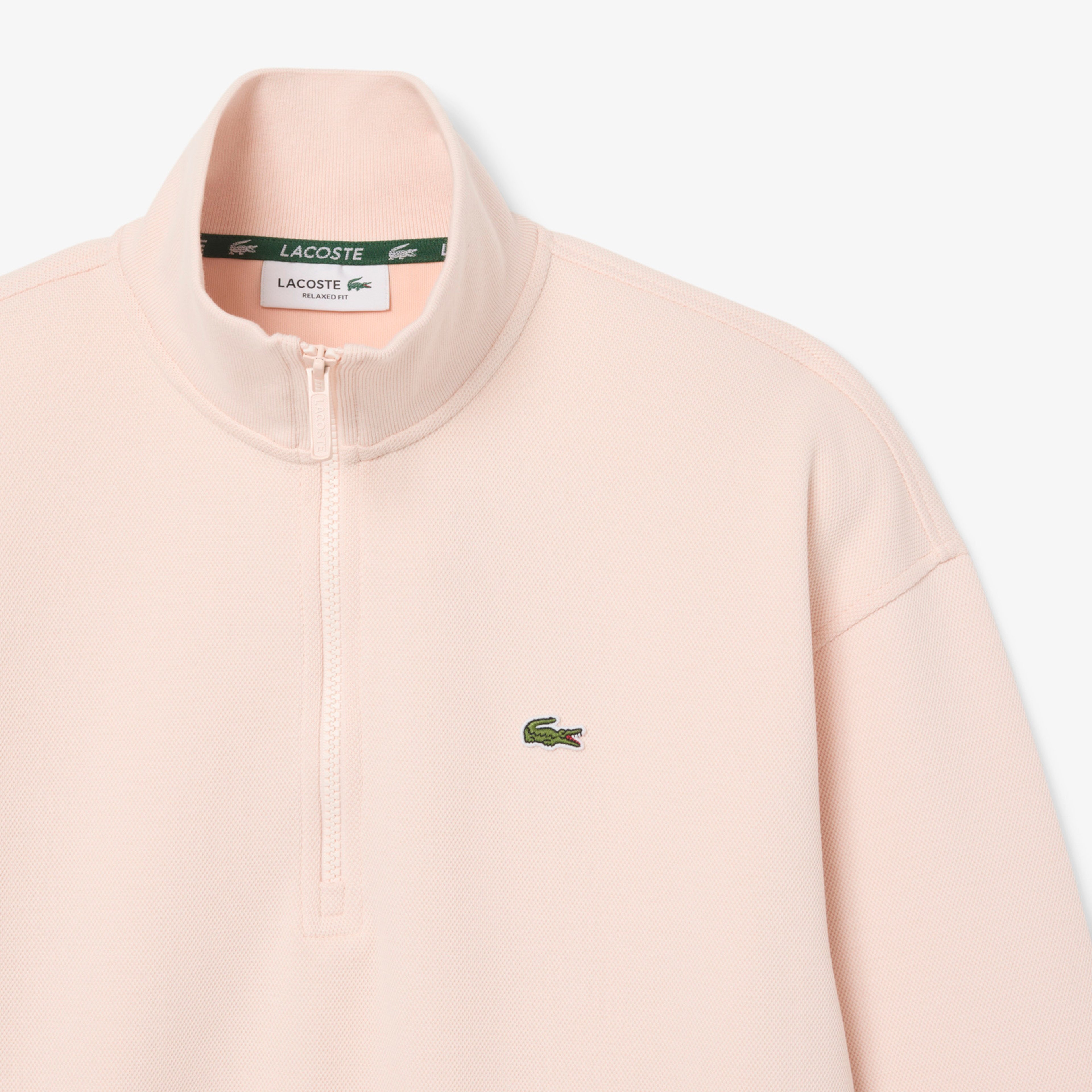 Kadın Relaxed Fit Yarım Fermuarlı Açık Pembe Sweatshirt Kadın Relaxed Fit Yarım Fermuarlı Açık Pembe Sweatshirt
