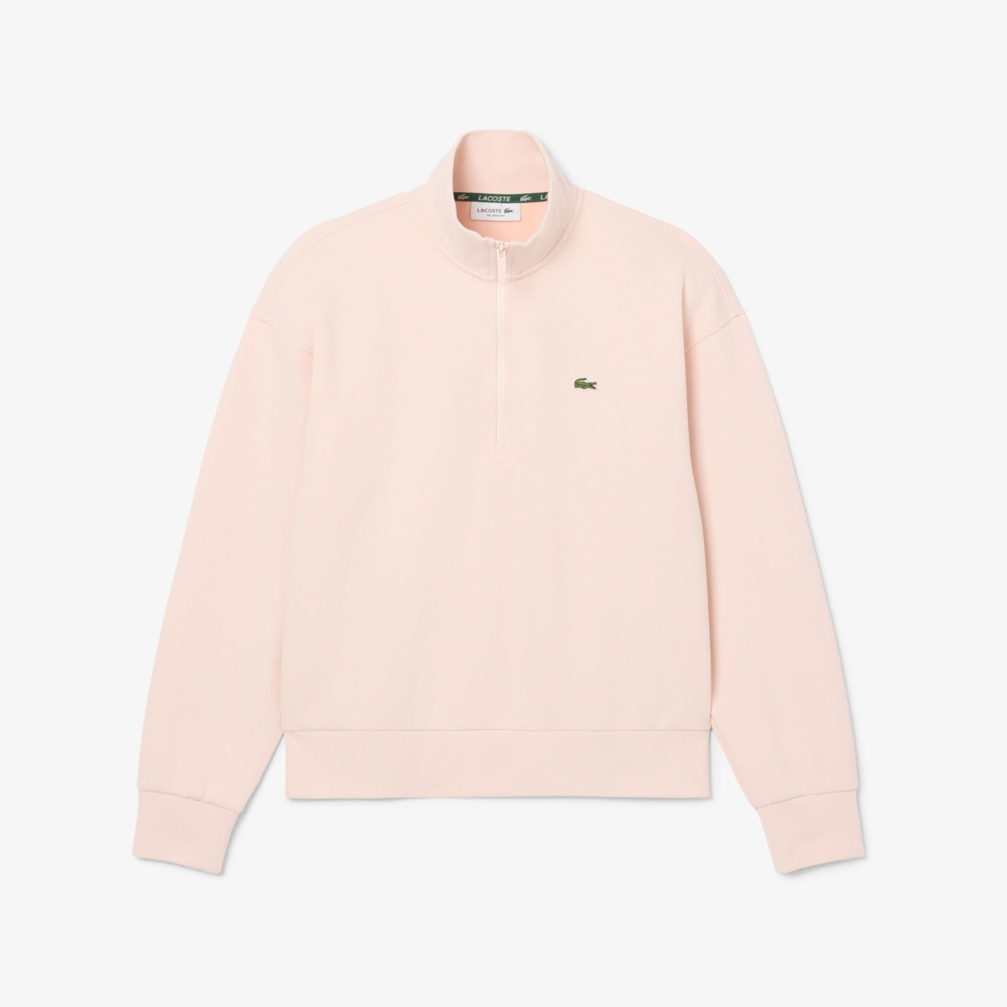 Kadın Relaxed Fit Yarım Fermuarlı Açık Pembe Sweatshirt