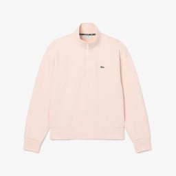 Kadın Relaxed Fit Yarım Fermuarlı Açık Pembe Sweatshirt Pembe