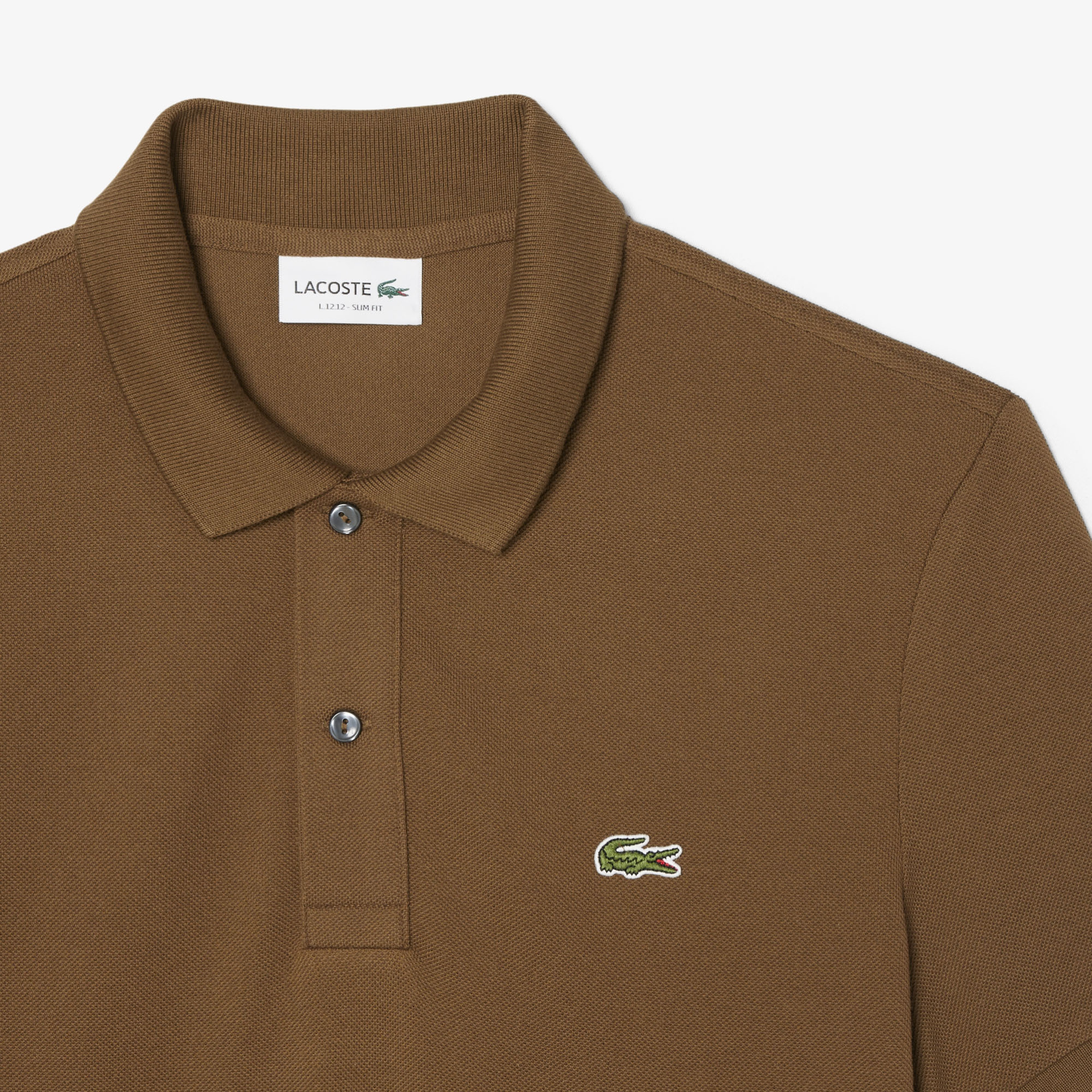 L.12.12 Erkek Slim Fit Kahverengi Polo