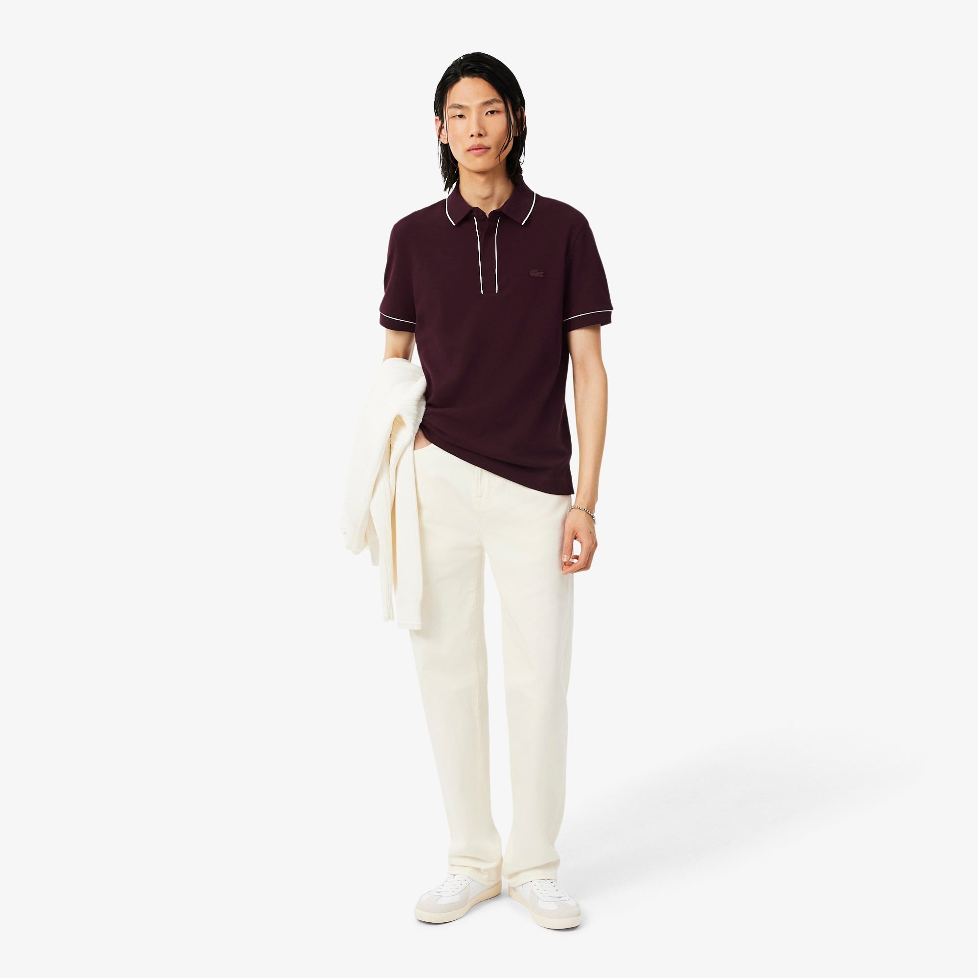 Erkek Regular Fit Organik Pamuk Bordo Paris Polo