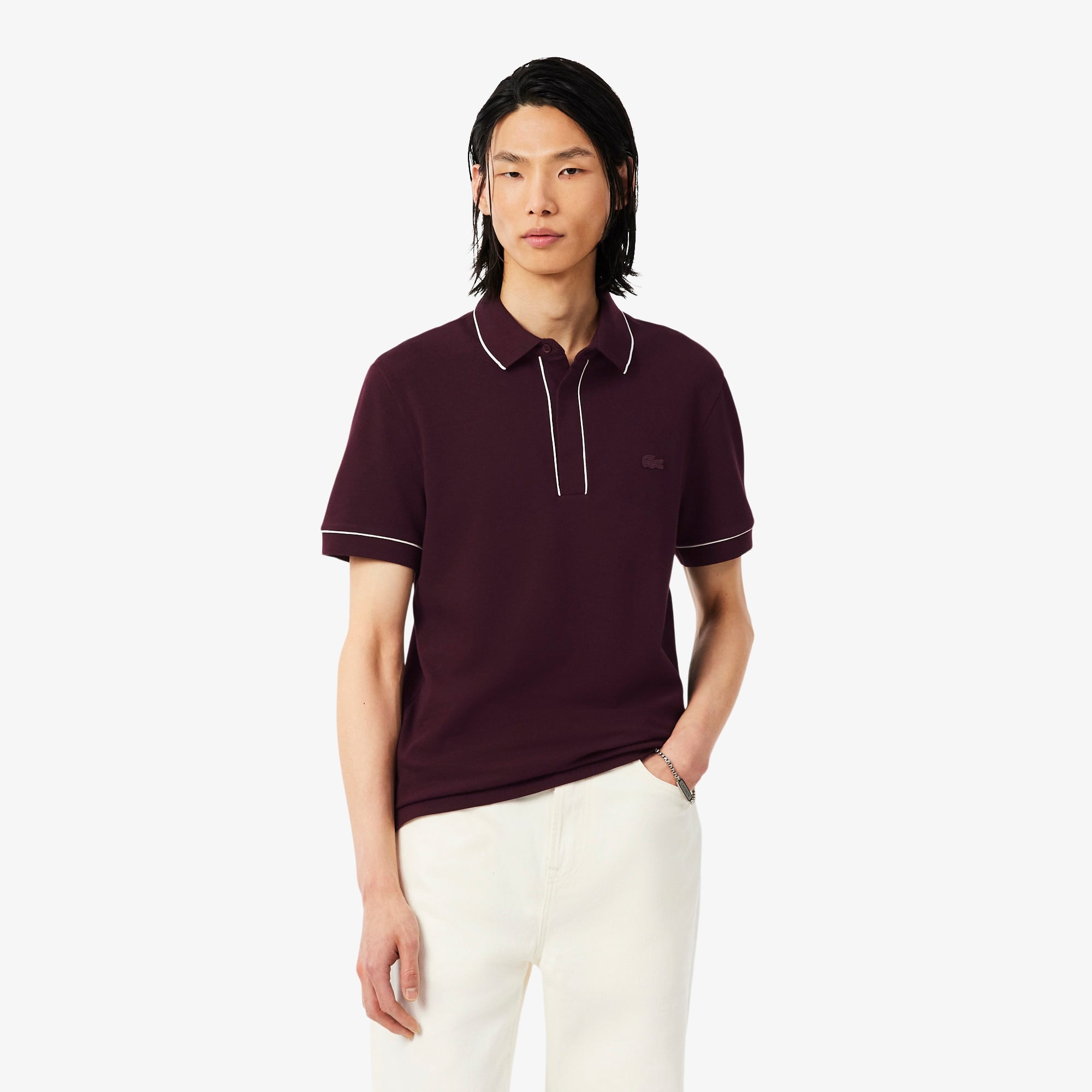 Erkek Regular Fit Organik Pamuk Bordo Paris Polo