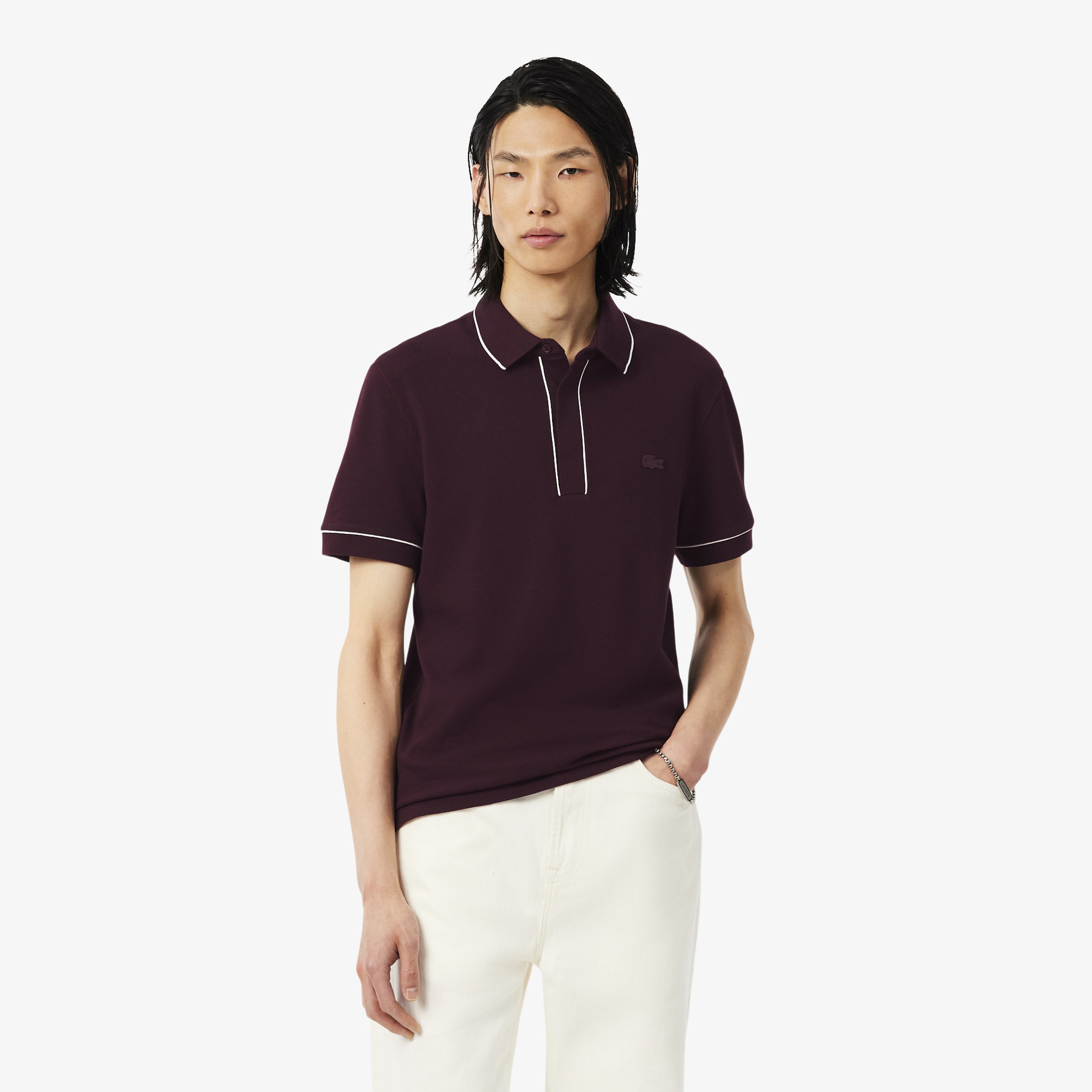 Erkek Regular Fit Organik Pamuk Bordo Paris Polo