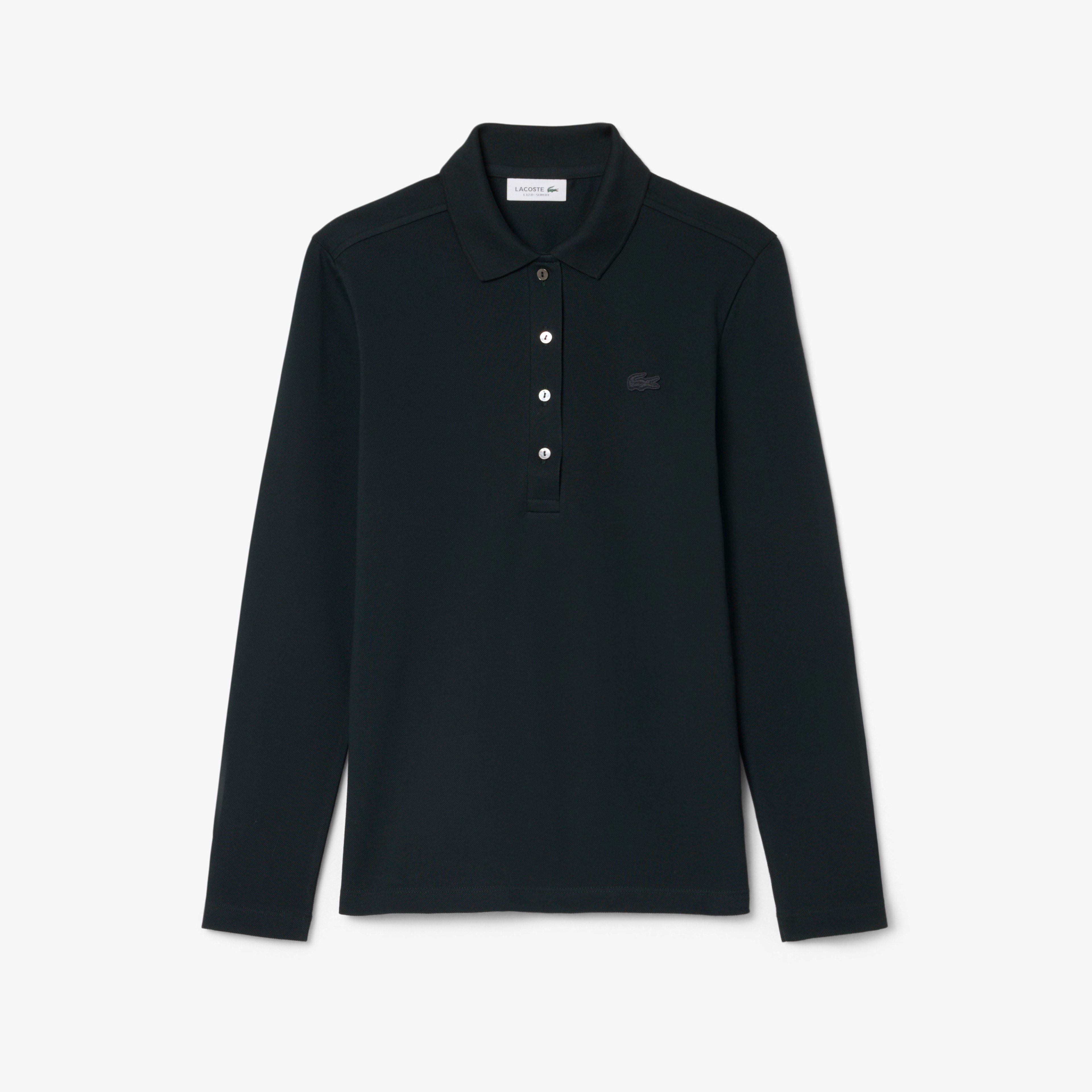 L.12.D Kadın Slim Fit Uzun Kollu Koyu Yeşil Polo L.12.D Kadın Slim Fit Uzun Kollu Koyu Yeşil Polo