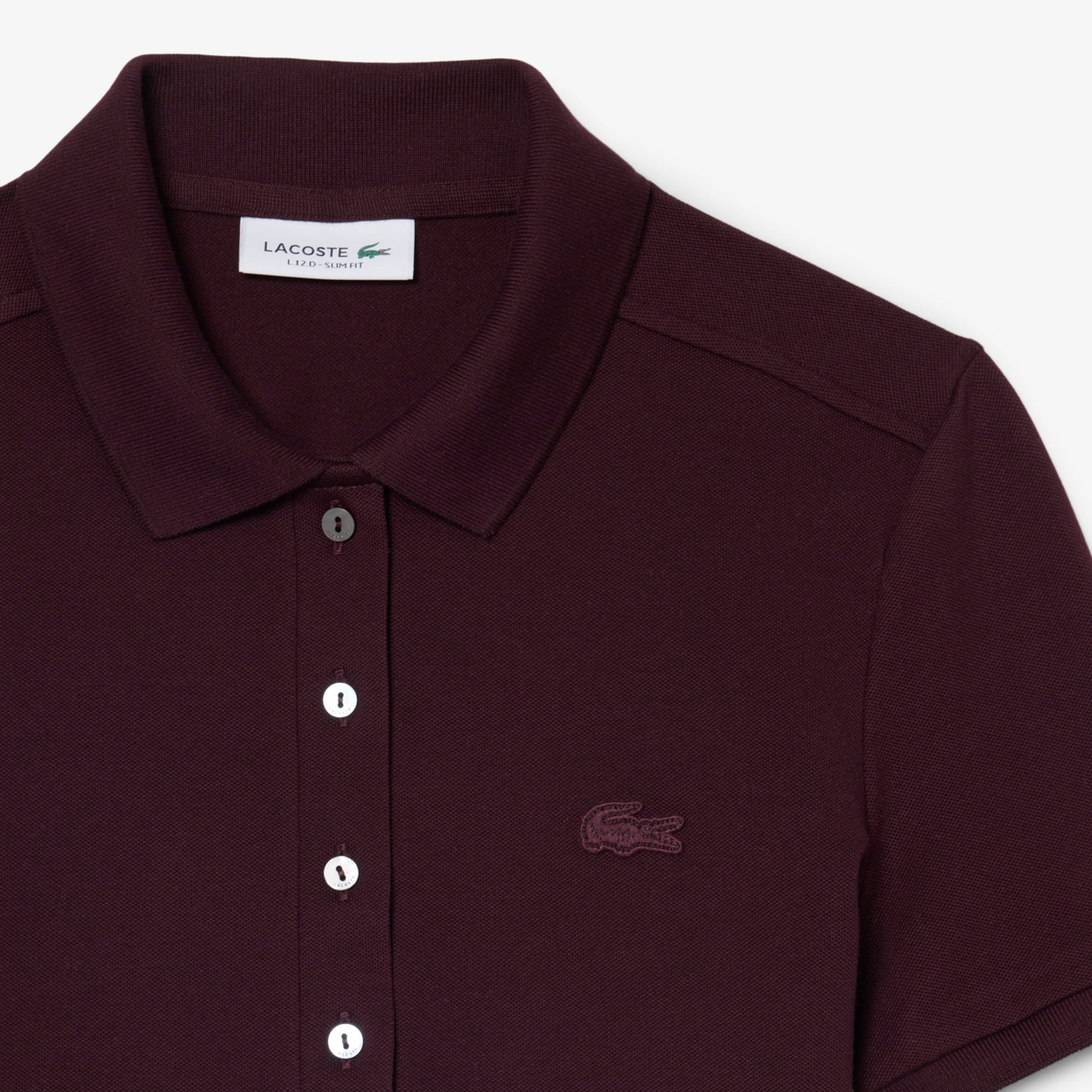 L.12.D Kadın Slim Fit Bordo Polo