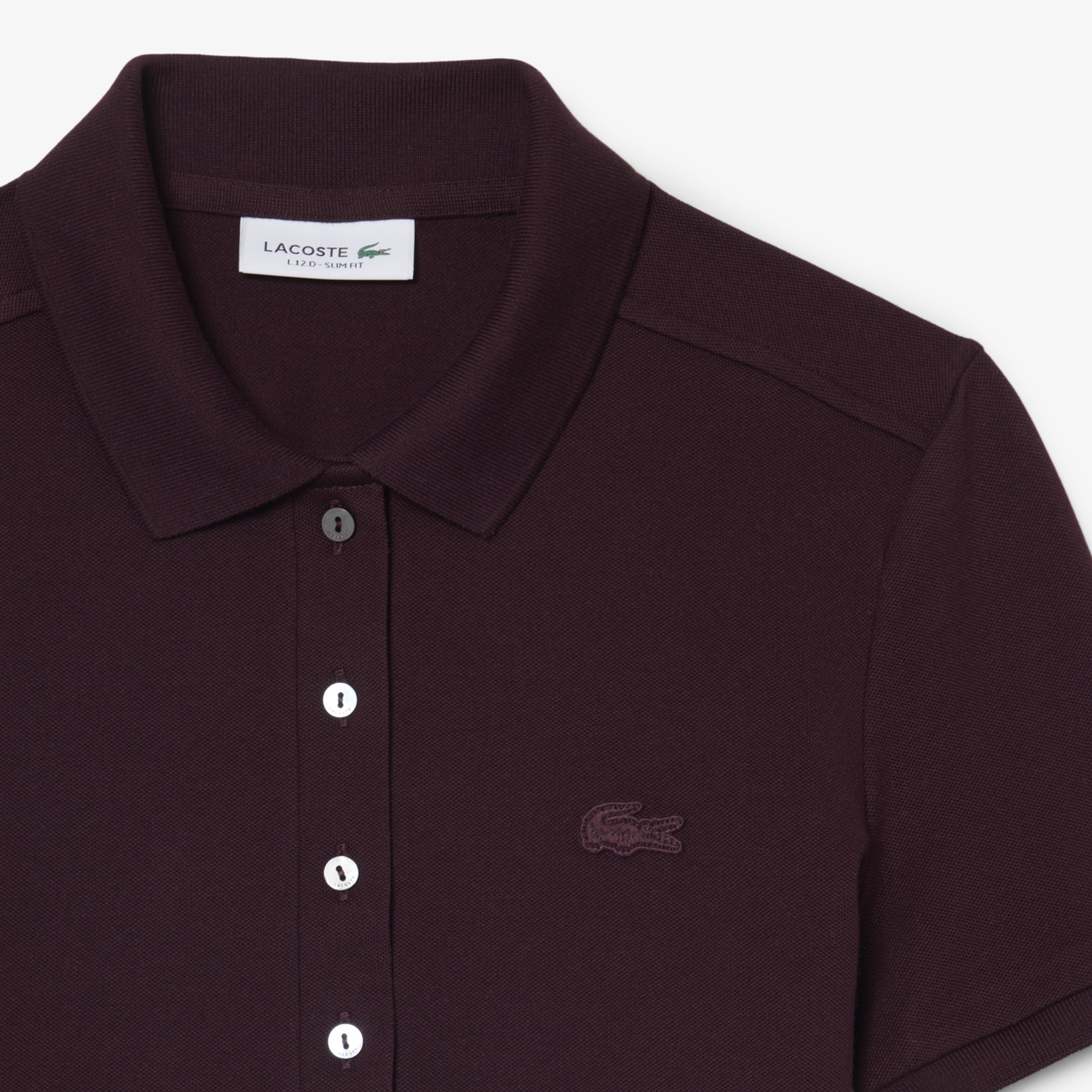 L.12.D Kadın Slim Fit Bordo Polo