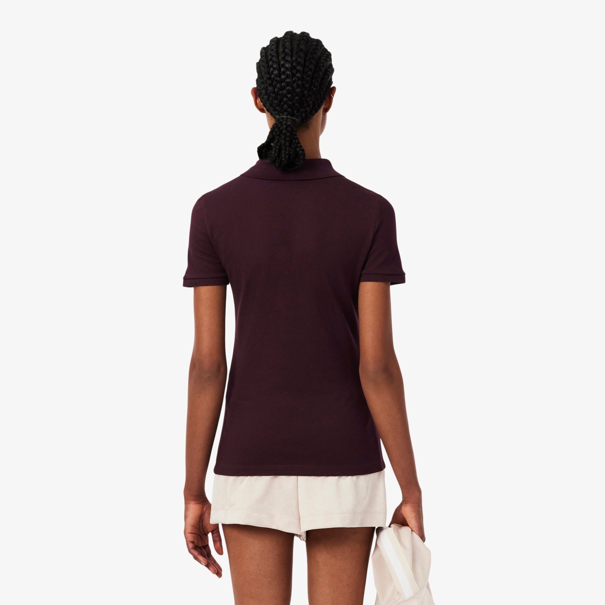 L.12.D Kadın Slim Fit Bordo Polo