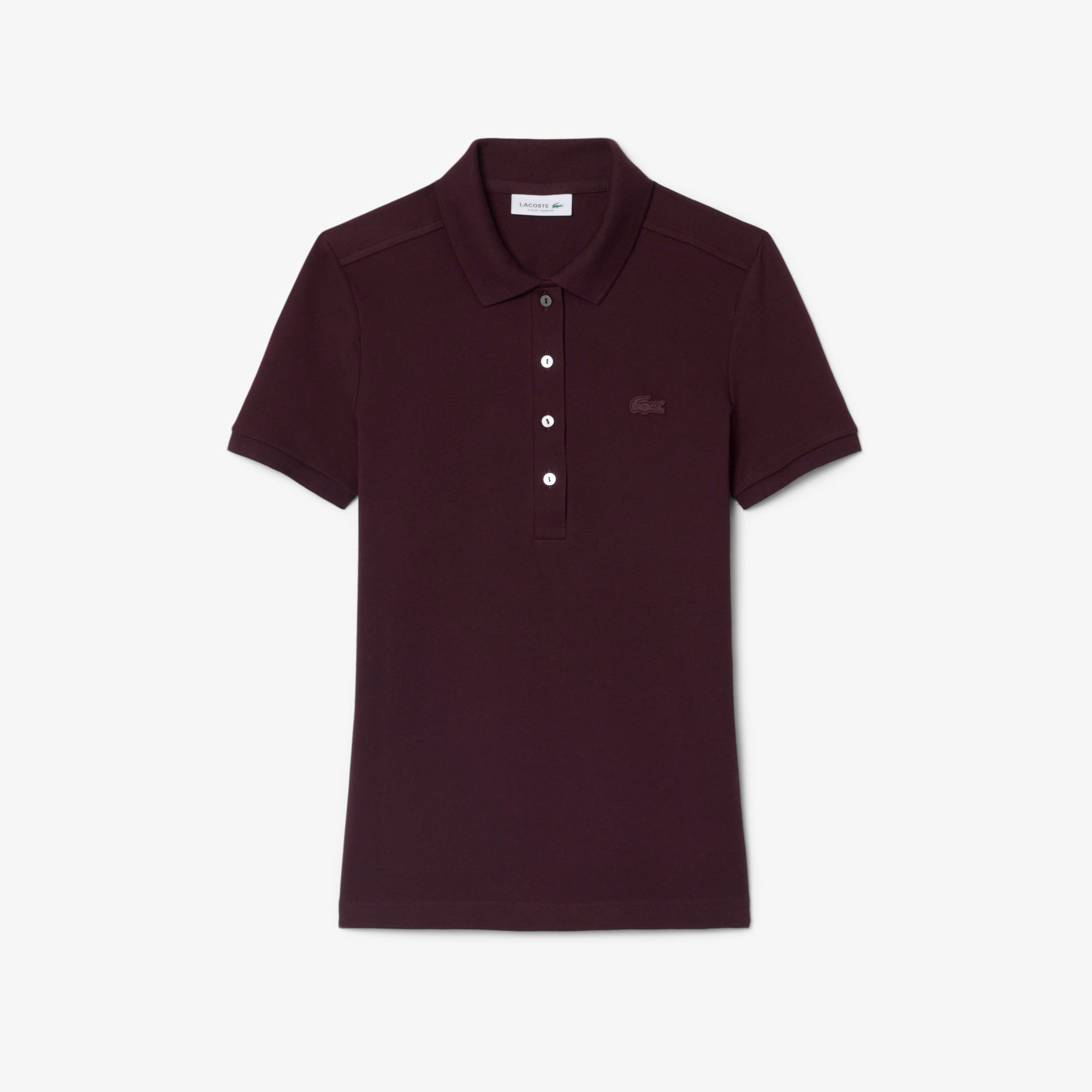L.12.D Kadın Slim Fit Bordo Polo