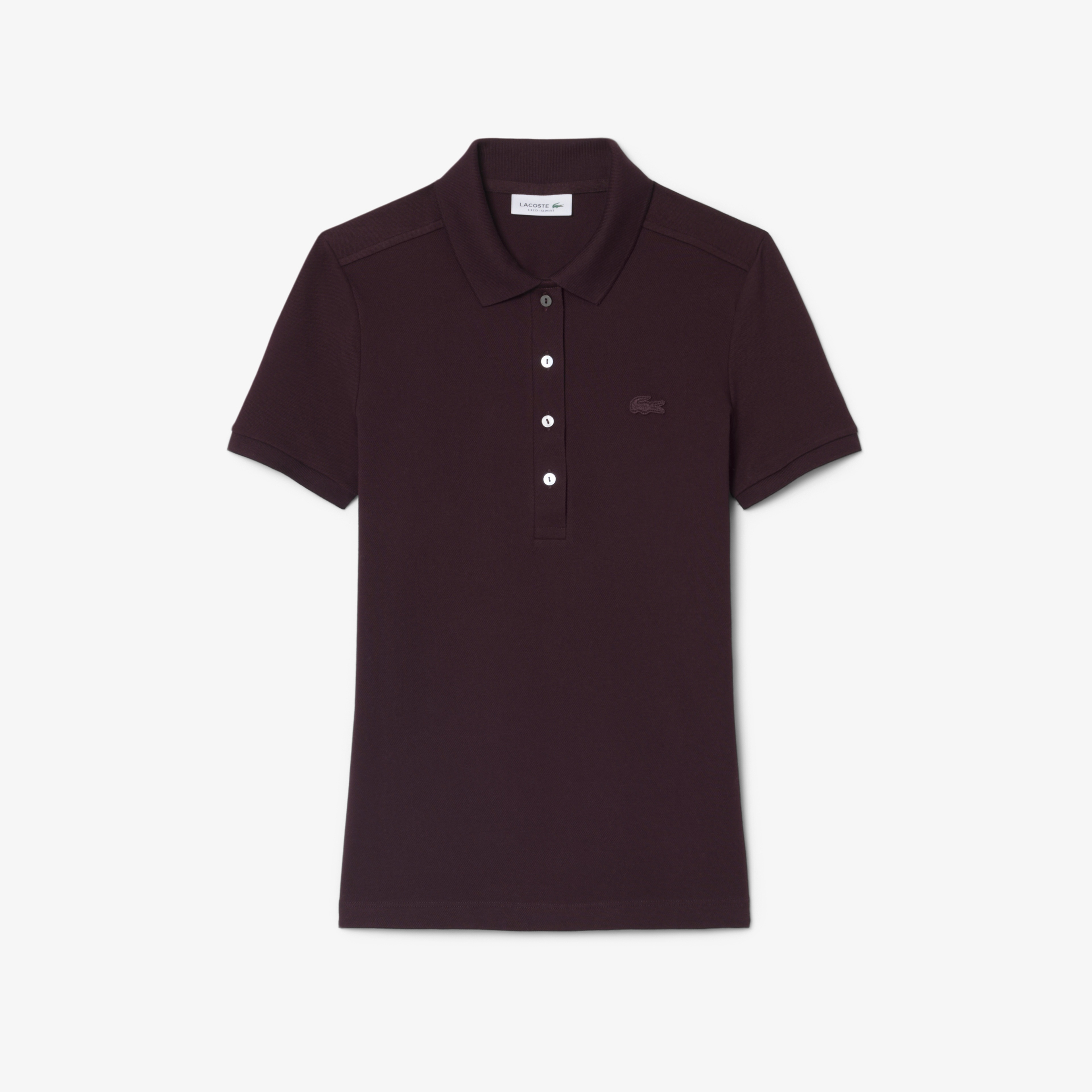 L.12.D Kadın Slim Fit Bordo Polo