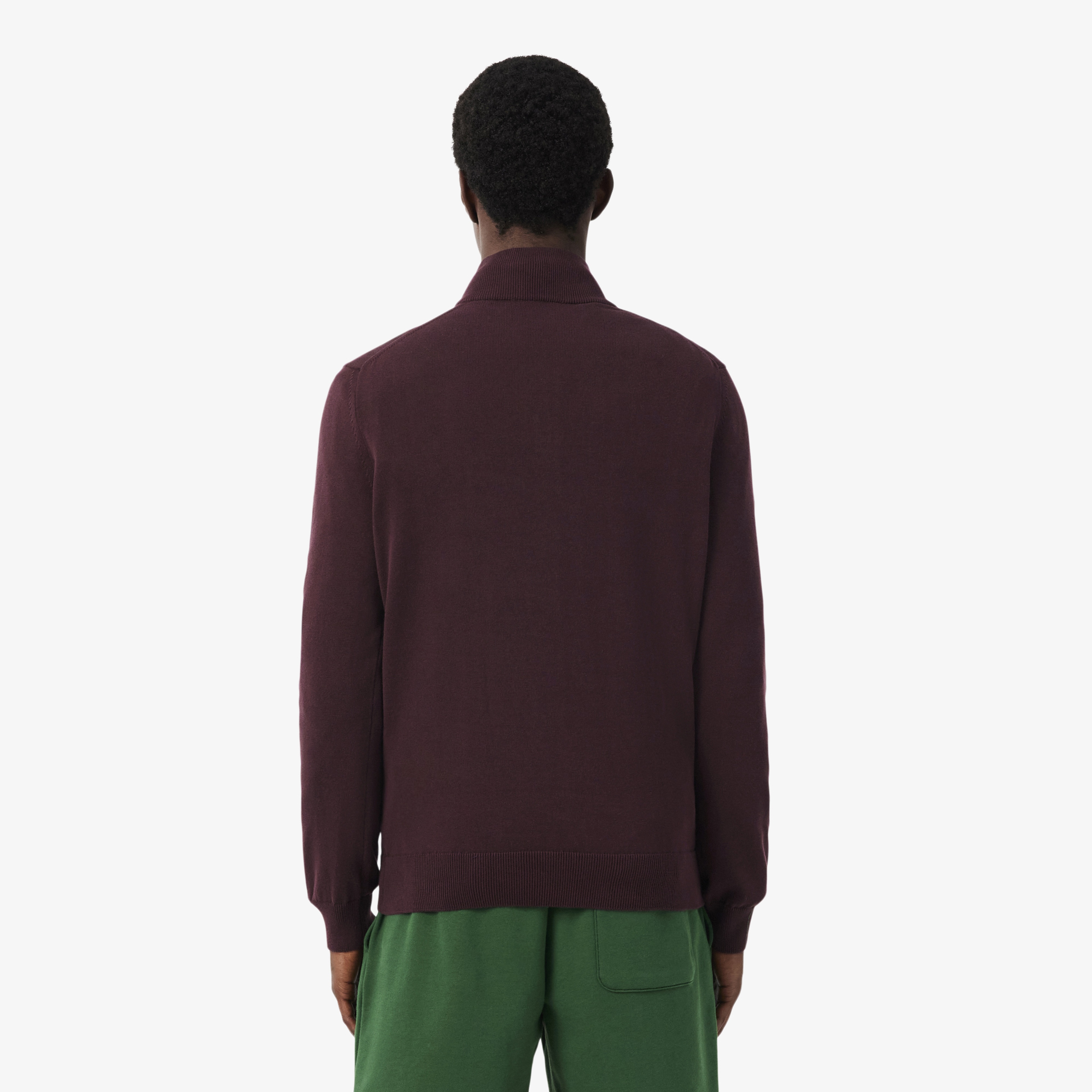 Erkek Regular Fit Yarım Fermuarlı Bordo Kazak Erkek Regular Fit Yarım Fermuarlı Bordo Kazak