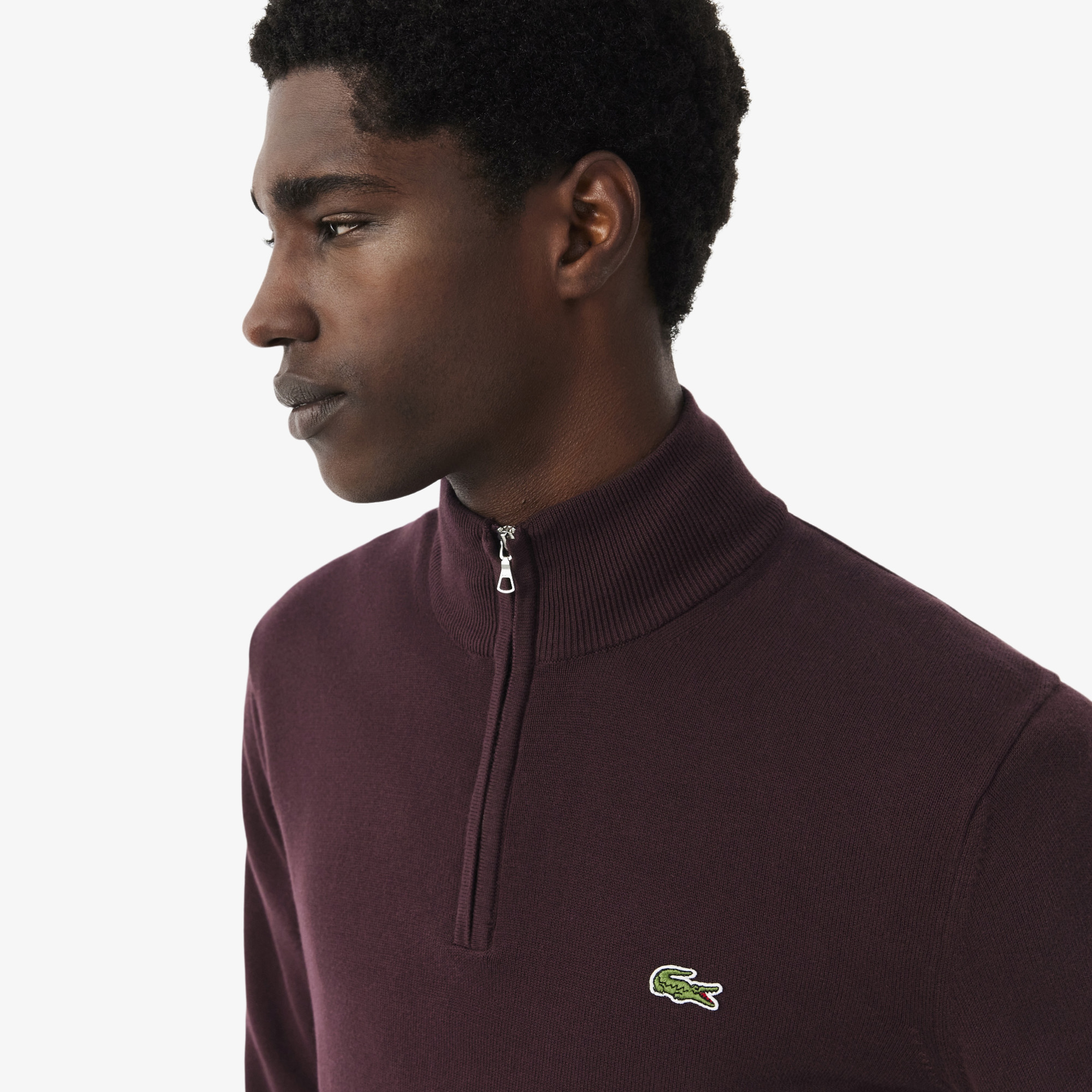 Erkek Regular Fit Yarım Fermuarlı Bordo Kazak Erkek Regular Fit Yarım Fermuarlı Bordo Kazak