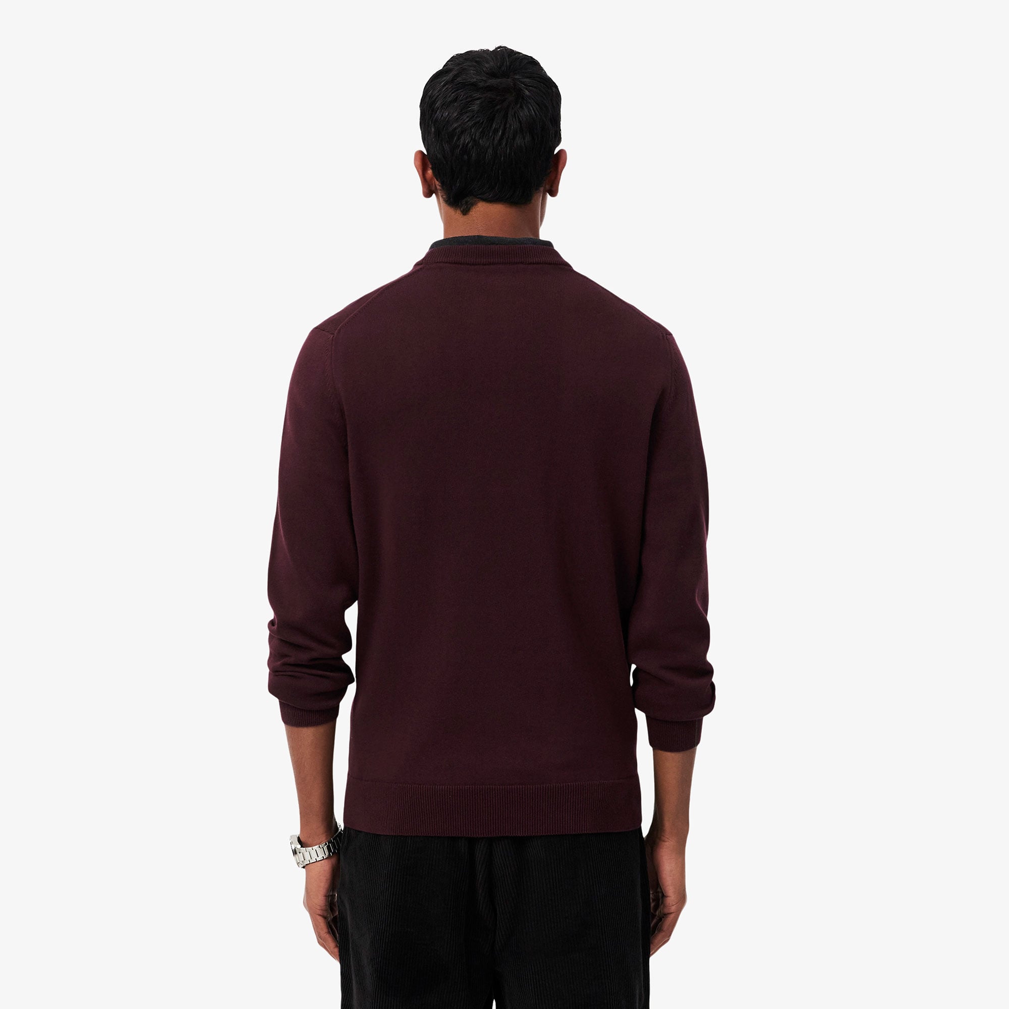Erkek Regular Fit Bisiklet Yaka Bordo Kazak