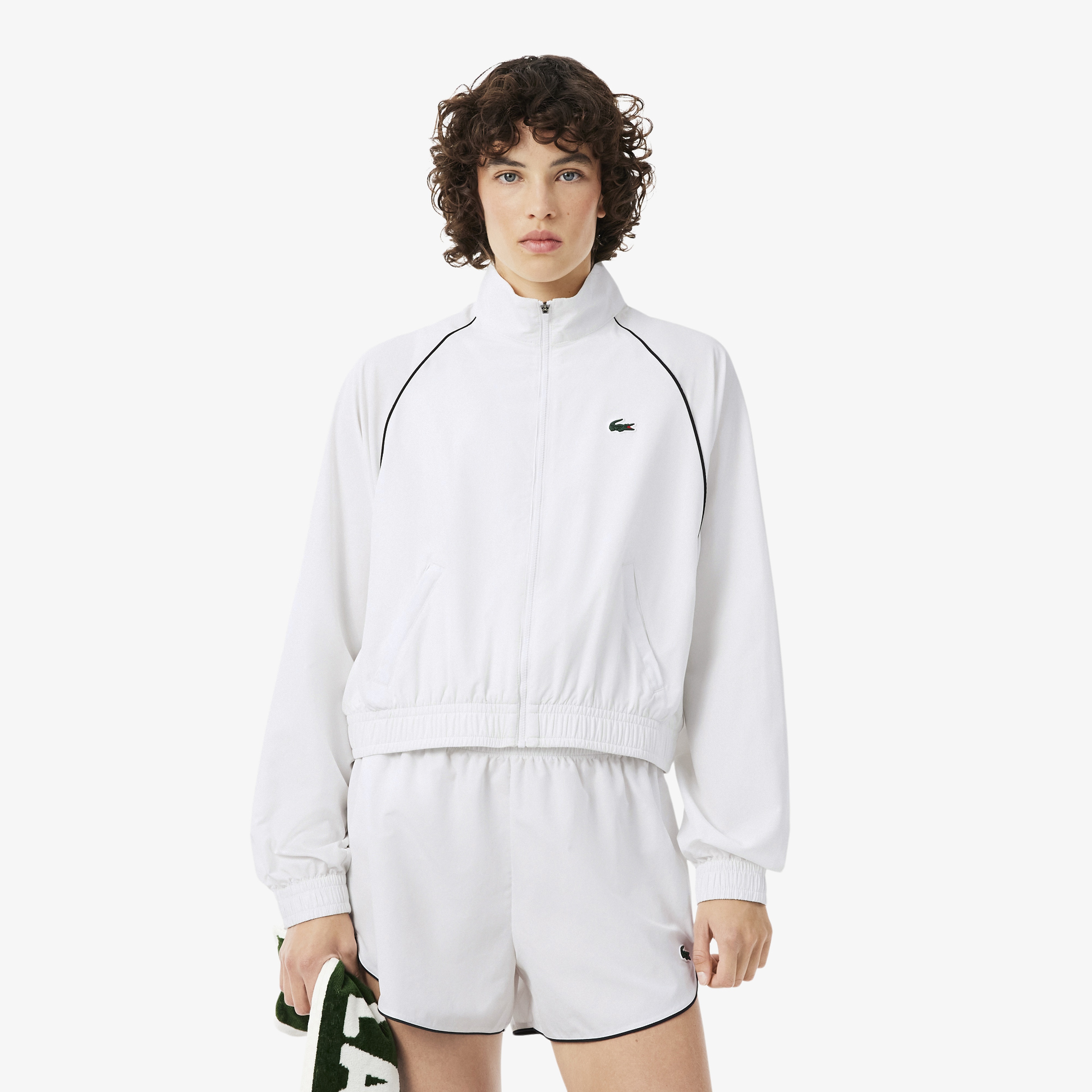 SPORT Kadın Relaxed Fit Dik Yaka Beyaz Ceket SPORT Kadın Relaxed Fit Dik Yaka Beyaz Ceket