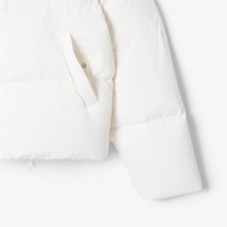 Kadın Regular Fit Kapüşonlu Beyaz Şişme Mont Beyaz
