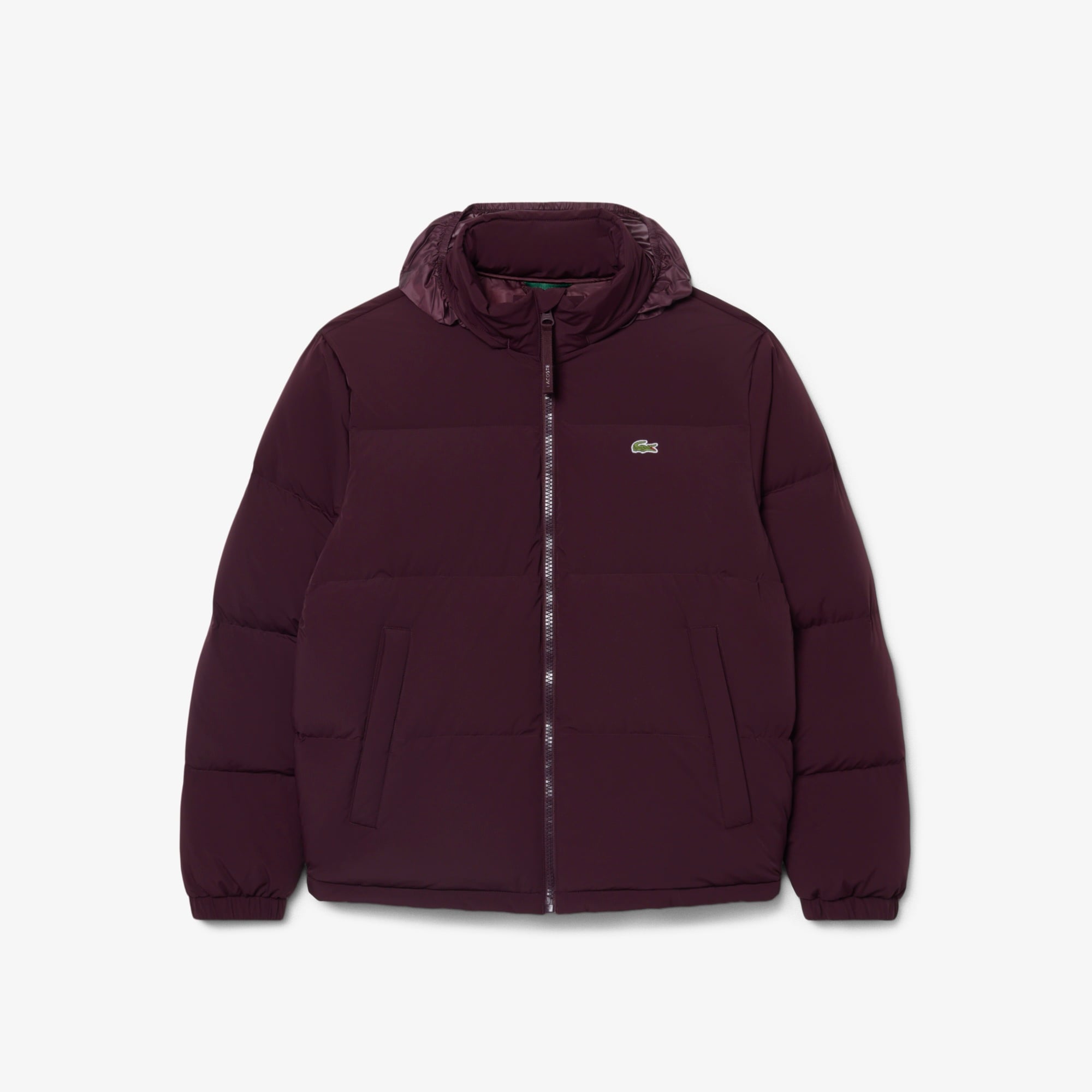 Erkek Relaxed Fit Kapüşonlu Bordo Mont