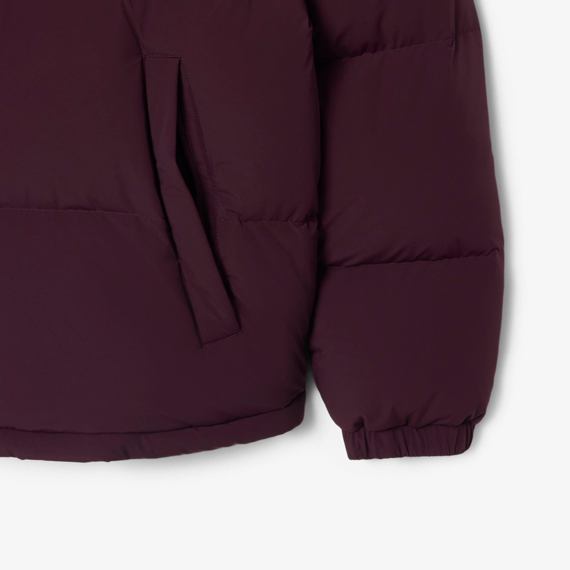 Erkek Relaxed Fit Kapüşonlu Bordo Mont