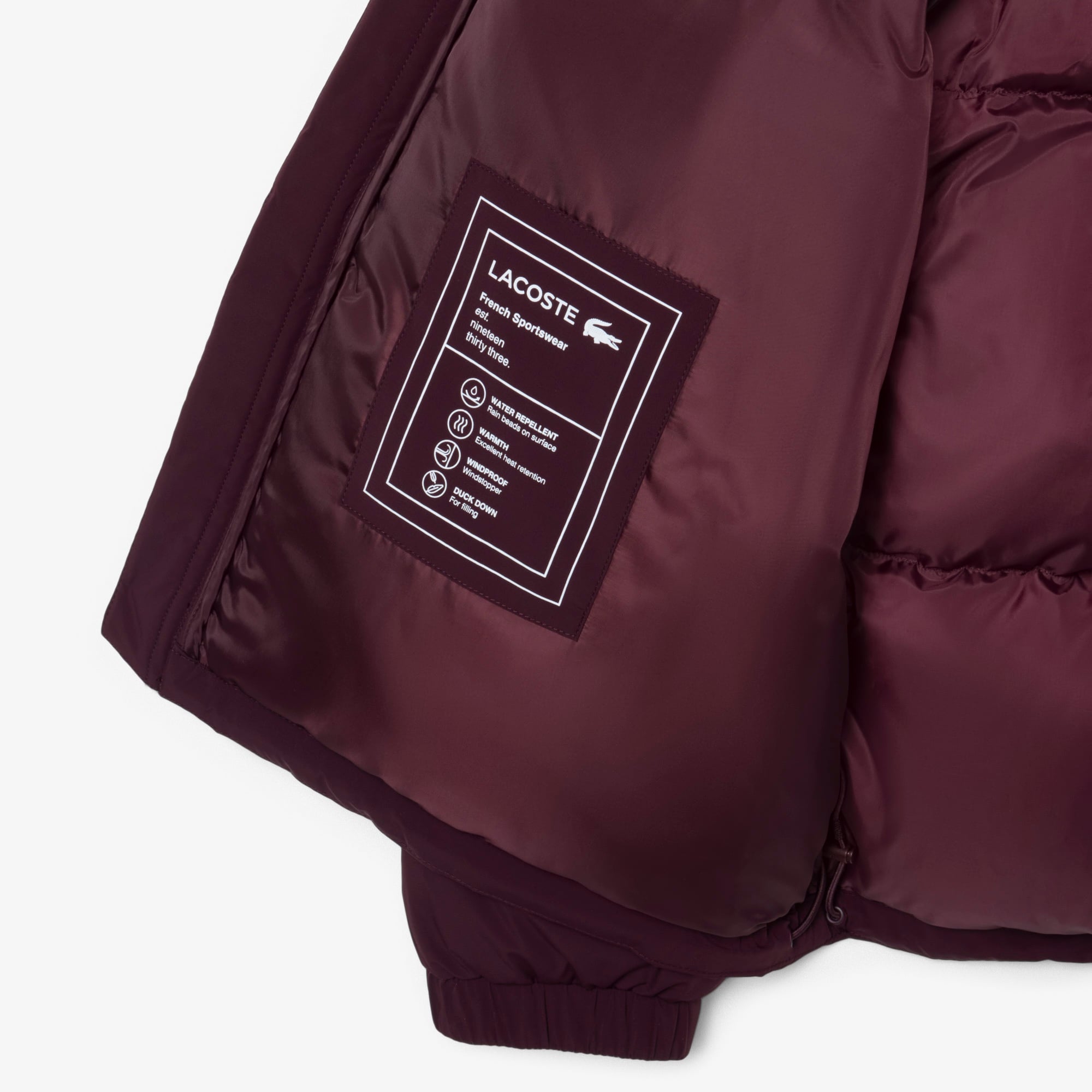 Erkek Relaxed Fit Kapüşonlu Bordo Mont