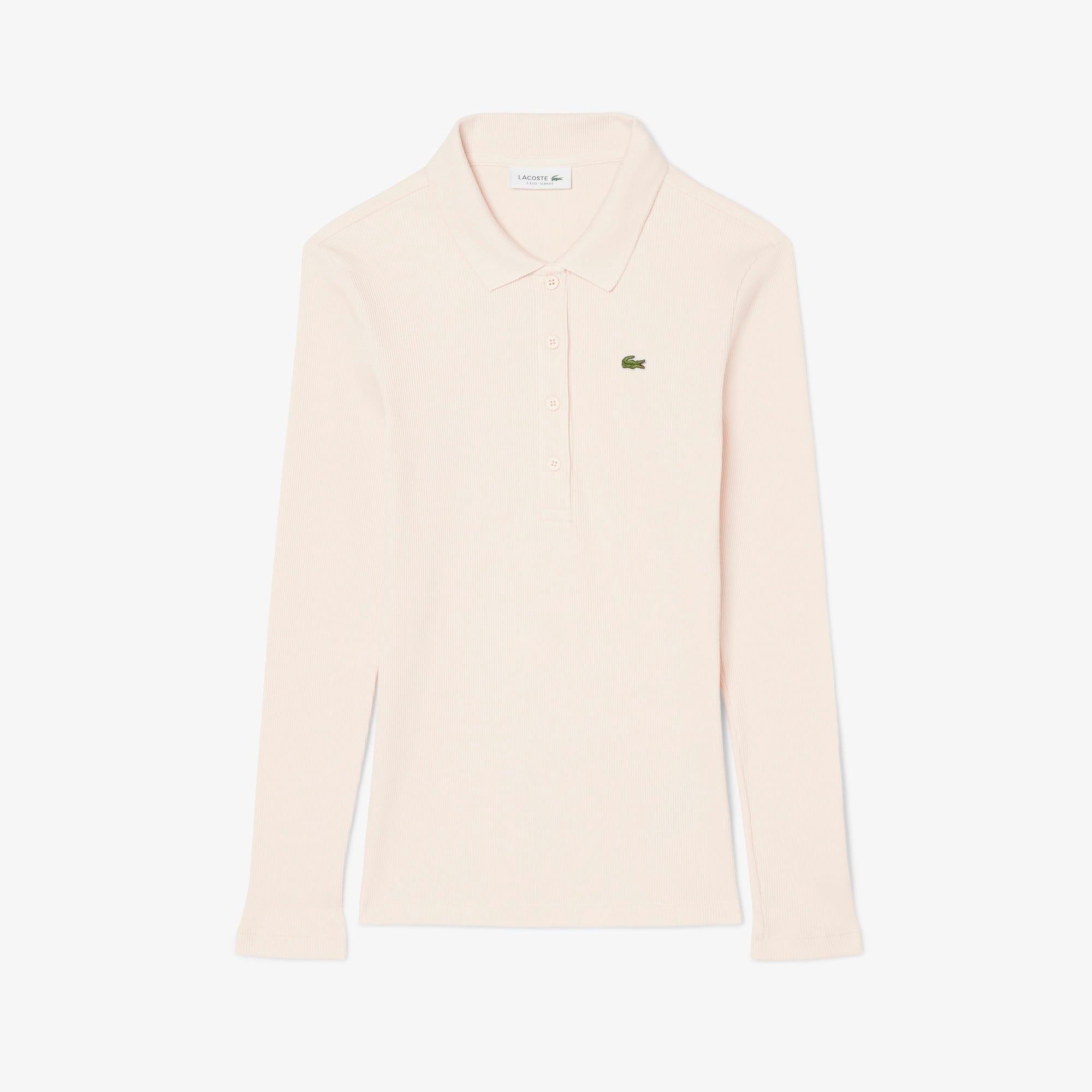 L.12.D Kadın Slim Fit Uzun Kollu Açık Pembe Polo