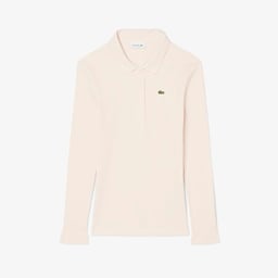 L.12.D Kadın Slim Fit Uzun Kollu Açık Pembe Polo Pembe