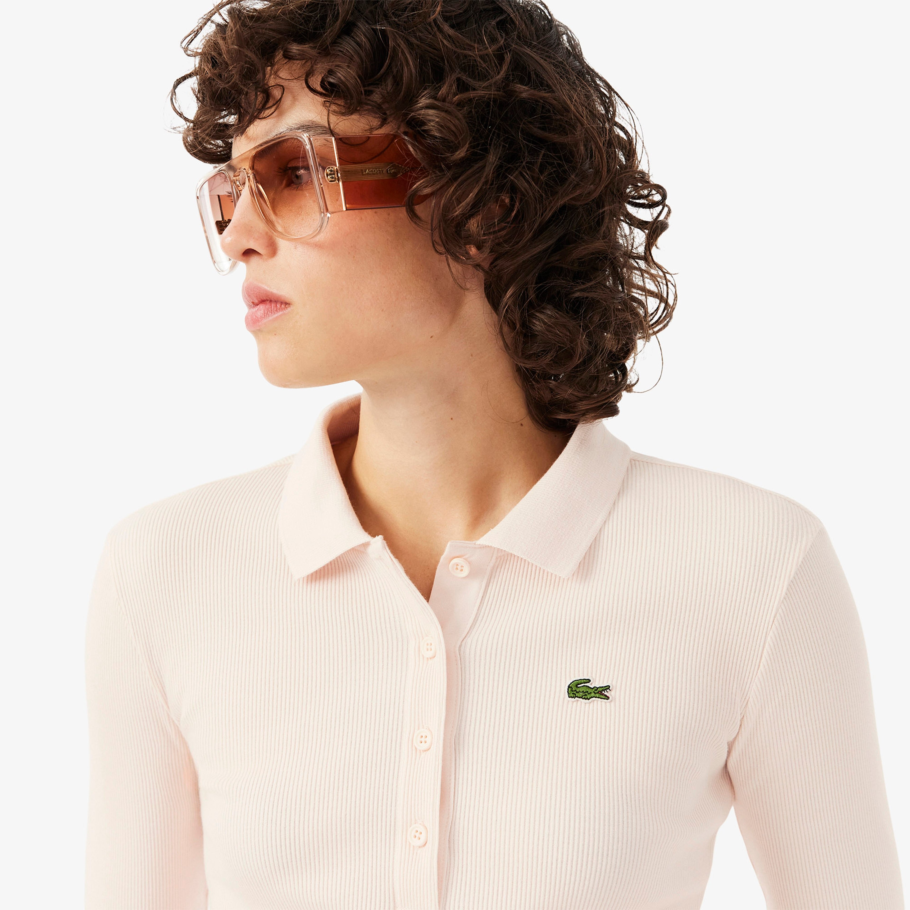 L.12.D Kadın Slim Fit Uzun Kollu Açık Pembe Polo L.12.D Kadın Slim Fit Uzun Kollu Açık Pembe Polo