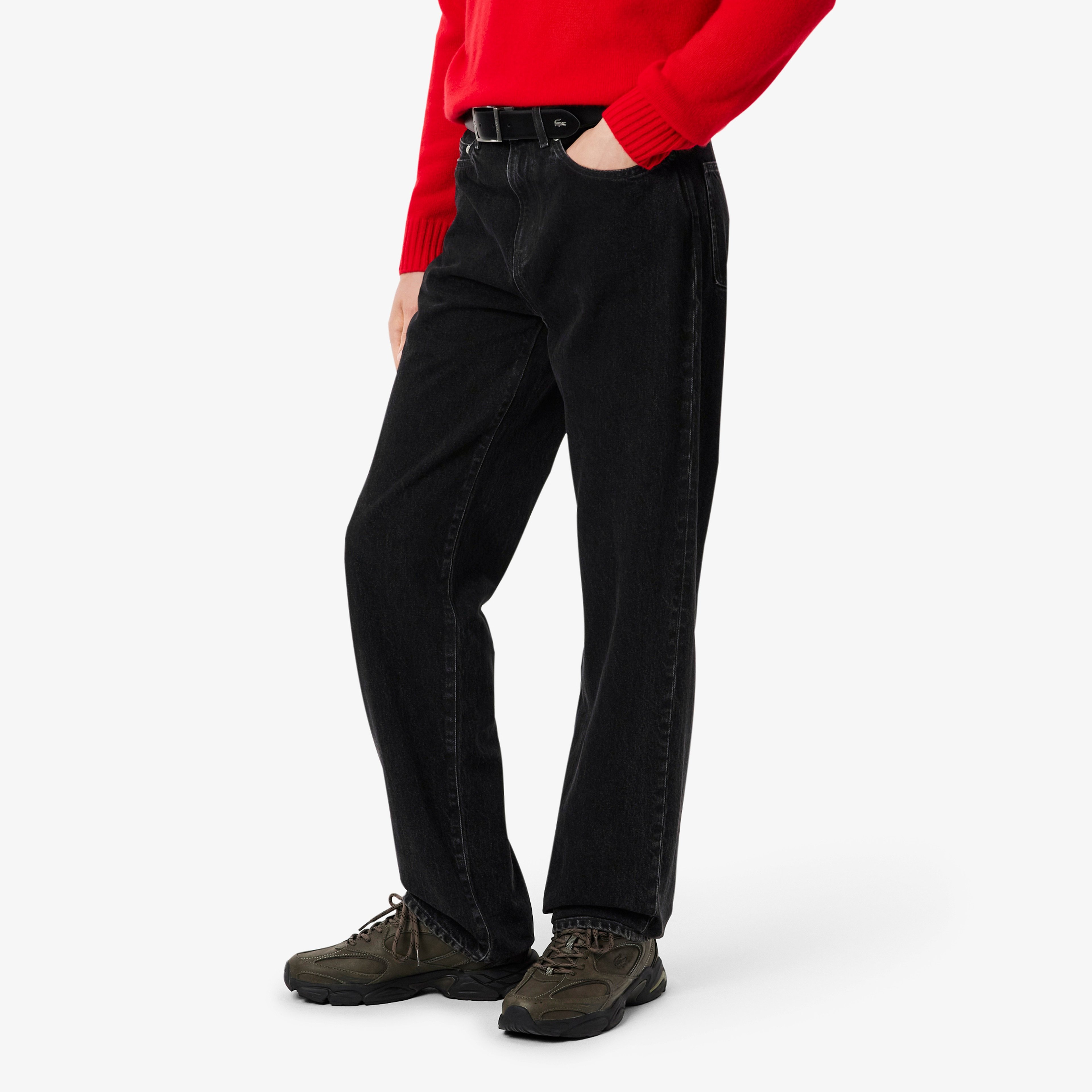 Erkek Straight Fit Siyah Jean Pantolon Erkek Straight Fit Siyah Jean Pantolon