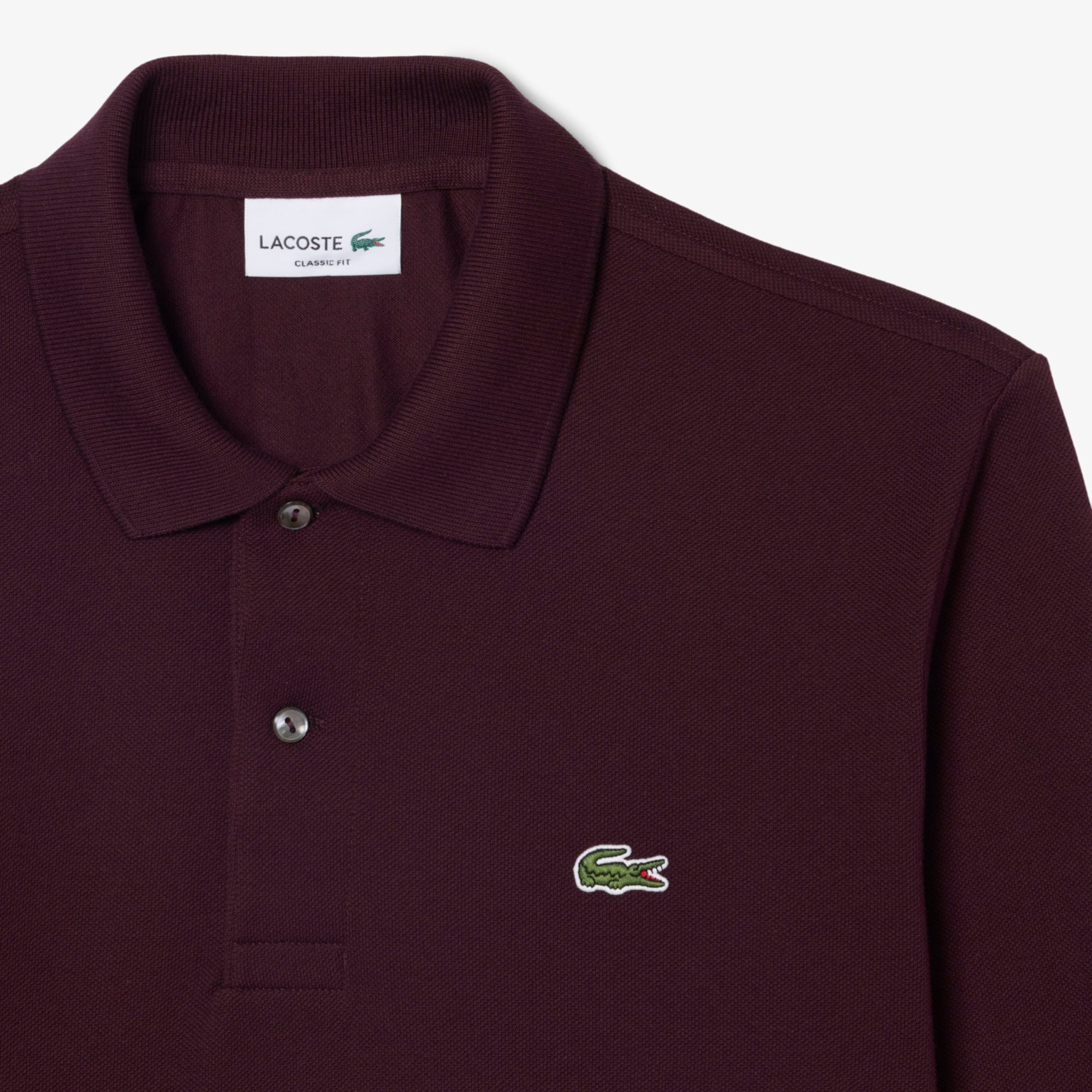 L.12.12 Erkek Classic Fit Uzun Kollu Bordo Polo