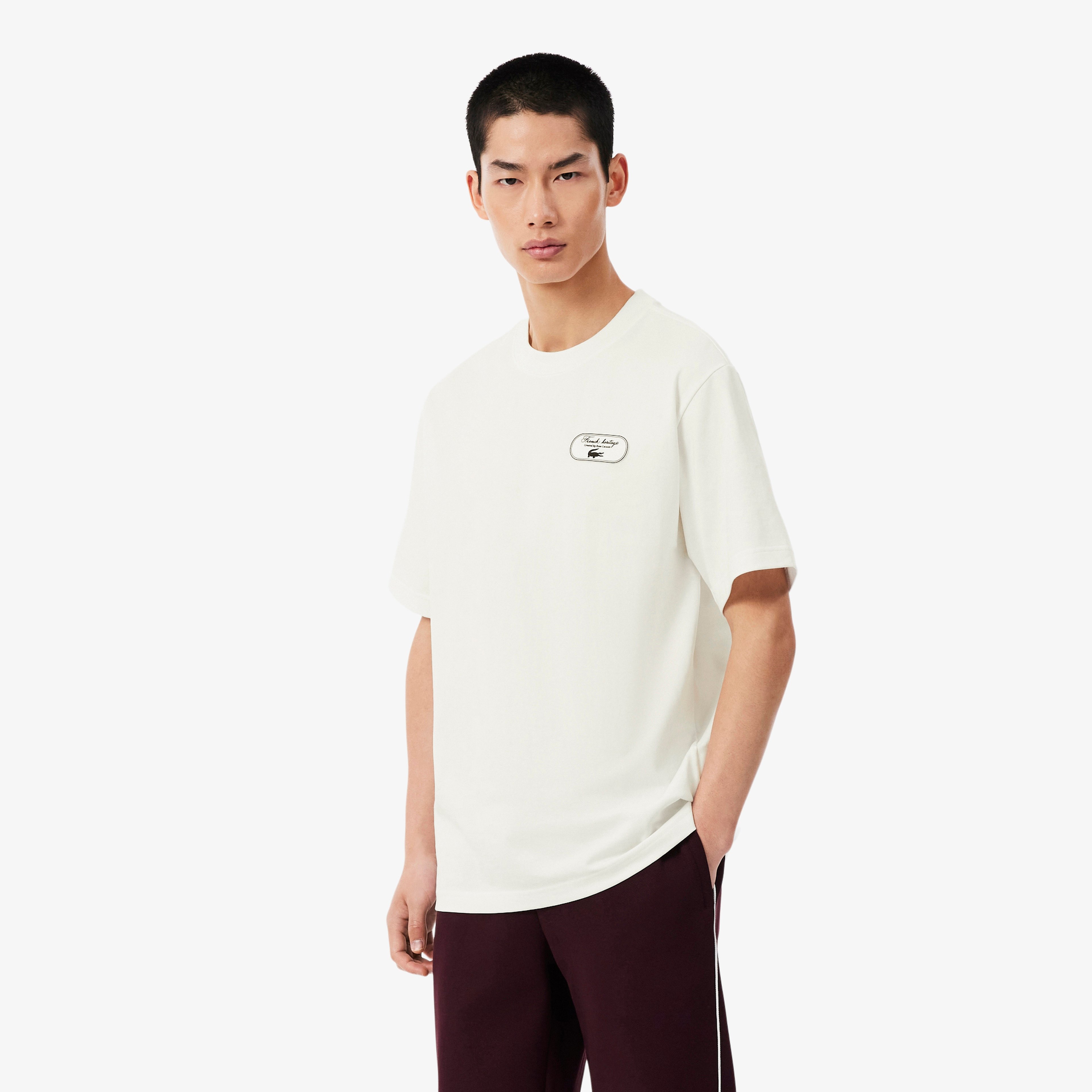 SPORT Erkek Classic Fit Bisiklet Yaka Baskılı Krem T-Shirt