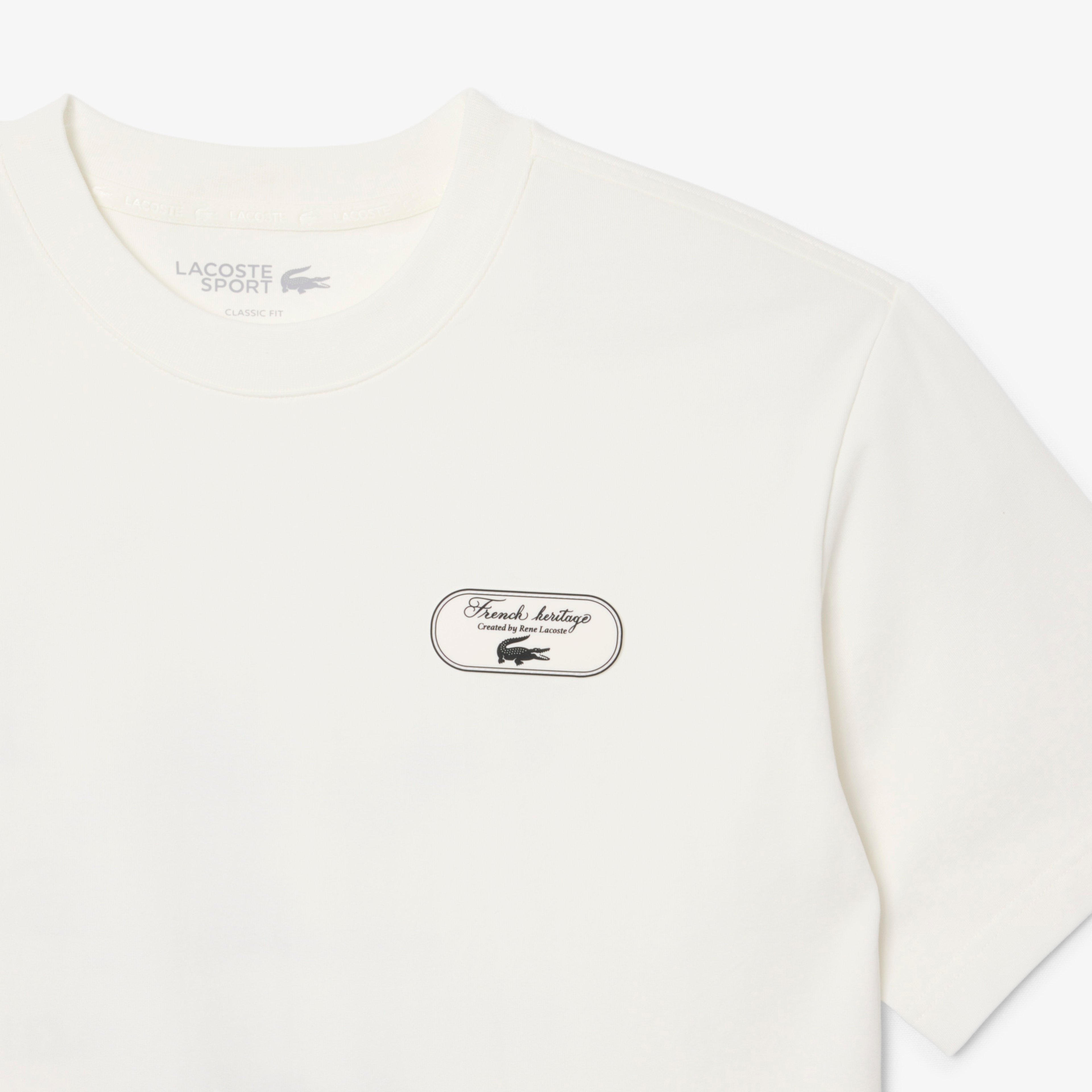 SPORT Erkek Classic Fit Bisiklet Yaka Baskılı Krem T-Shirt