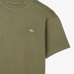 Erkek Relaxed Fit Bisiklet Yaka Haki T-Shirt Yeşil