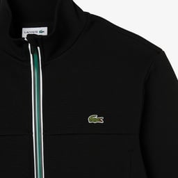 Erkek Slim Fit Fermuarlı Siyah Sweatshirt Siyah