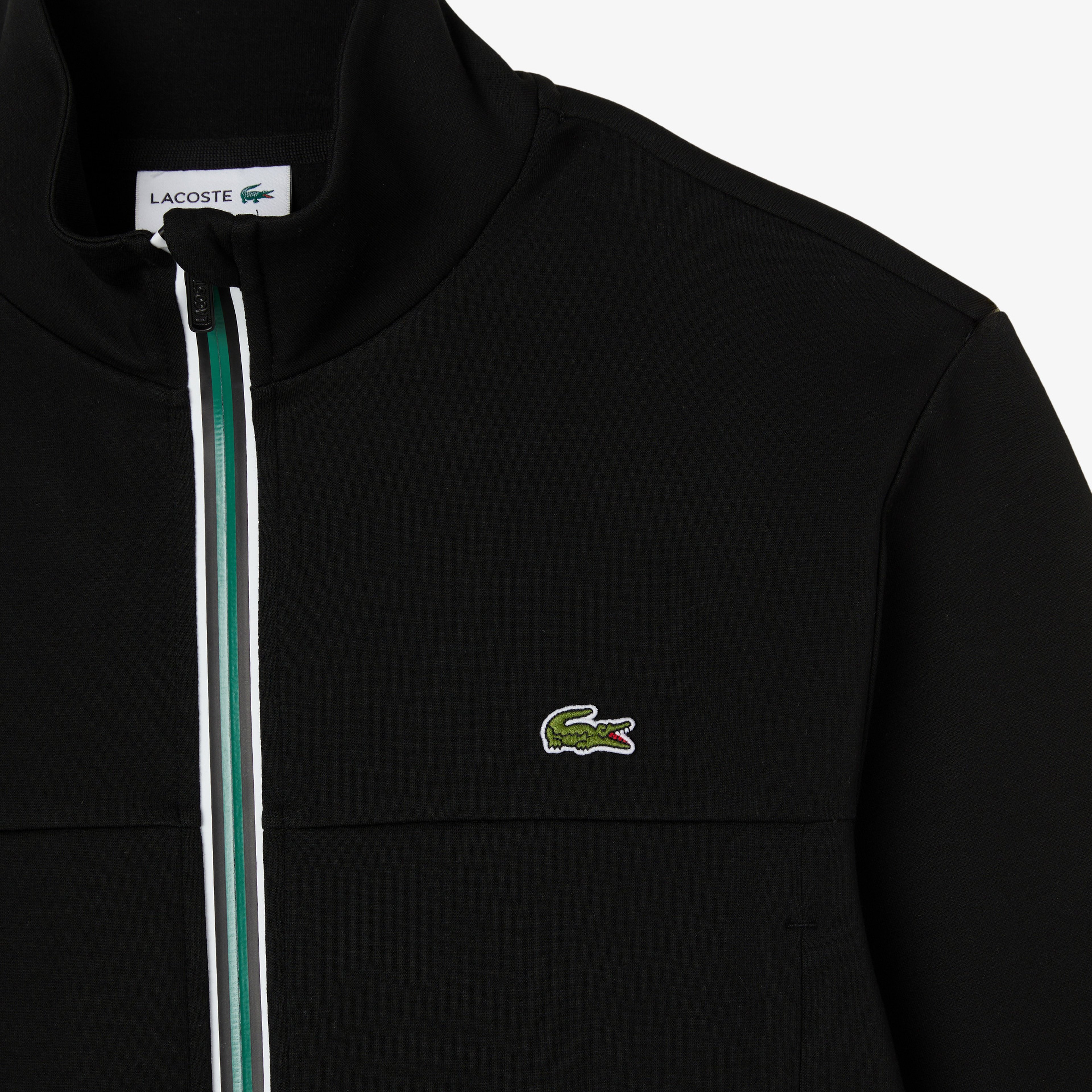 Erkek Slim Fit Fermuarlı Siyah Sweatshirt